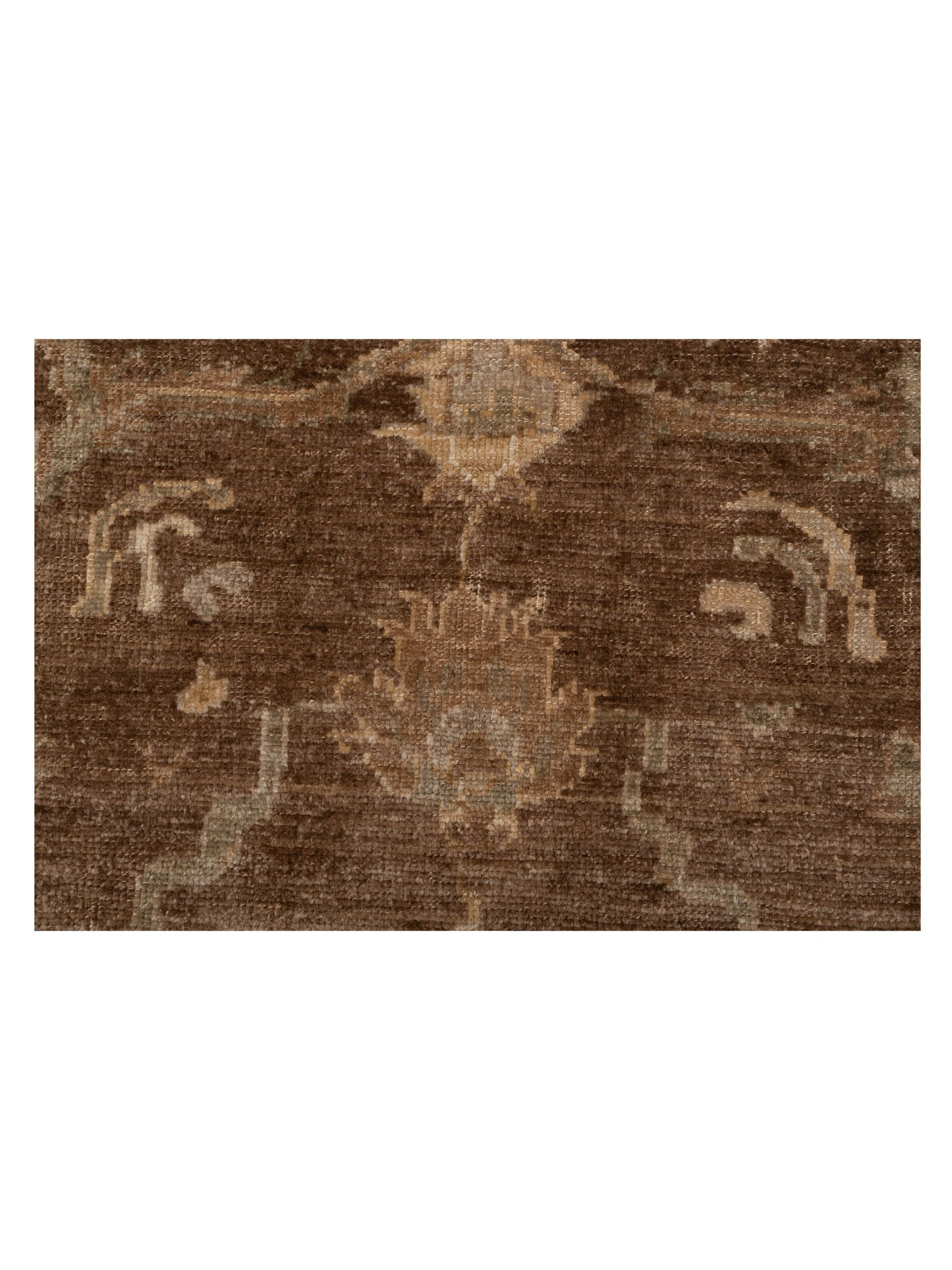 Angora Oushak 129130 Brown Green 6.1x7.5 Hand Knotted Rug