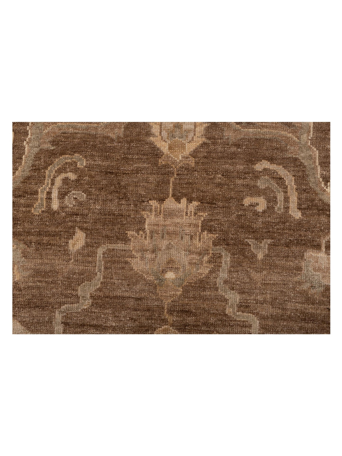 Angora Oushak 129136 Brown Green 6.6x8.9 Hand Knotted Rug
