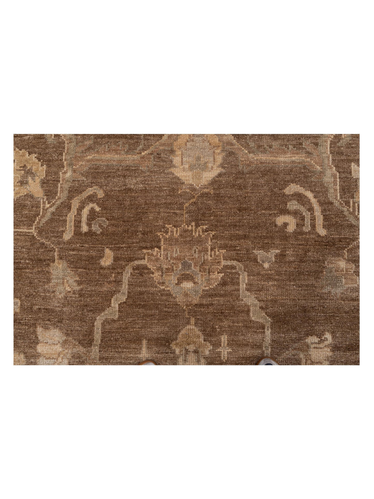 Angora Oushak 129207 Brown Green 6.4x8.6 Hand Knotted Rug