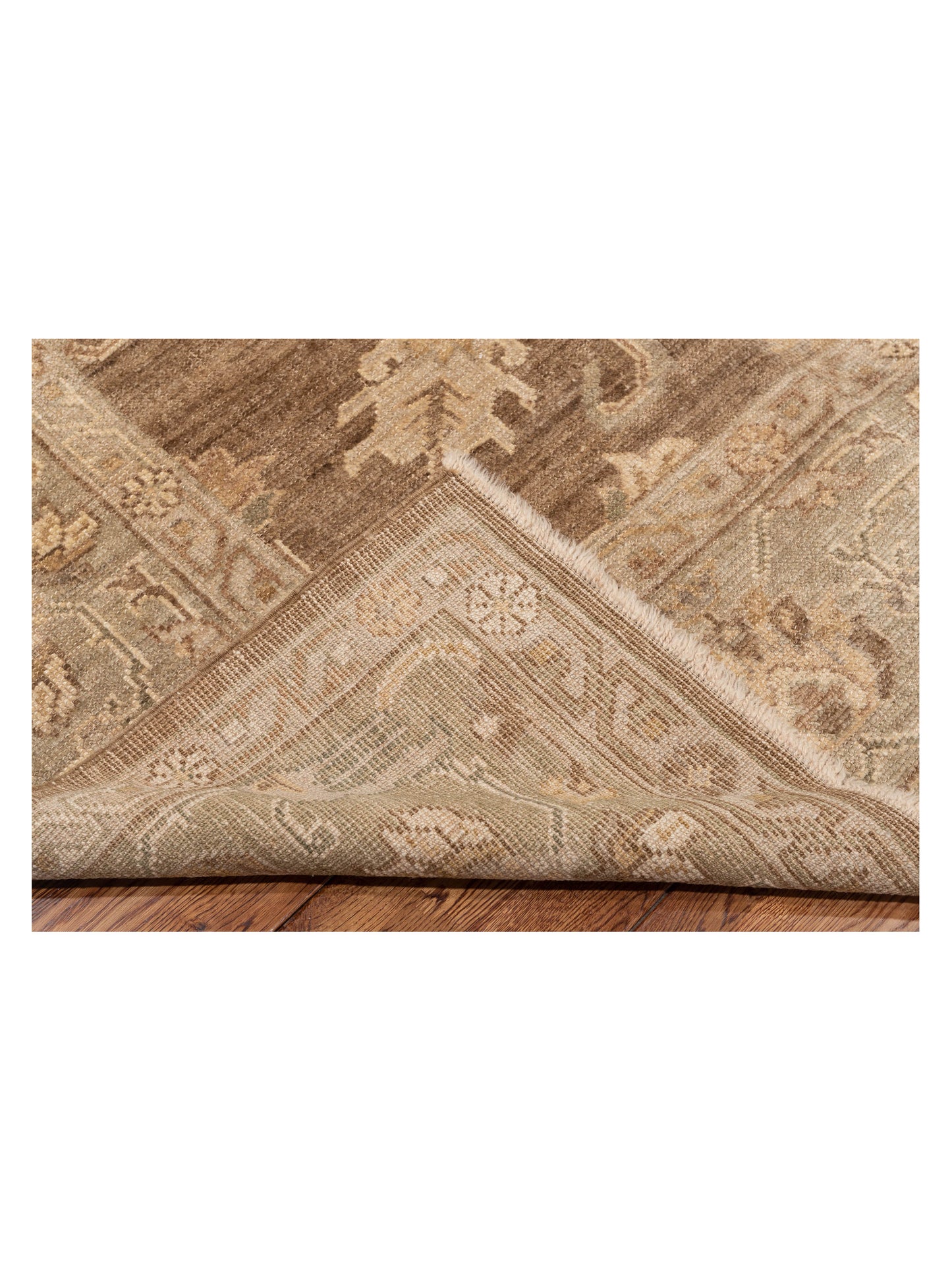 Angora Oushak 129265 Brown Green 8.3x9.9 Hand Knotted Rug