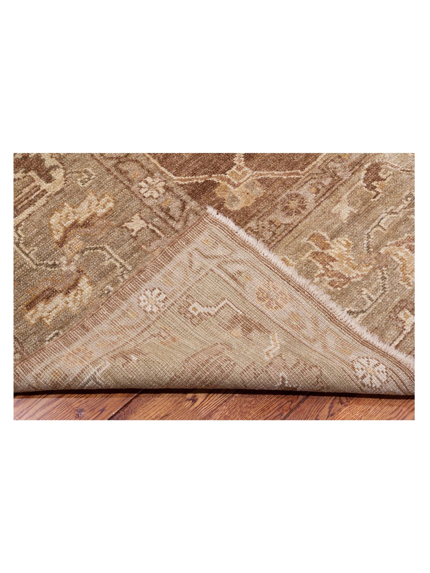 Angora Oushak 129266 Brown Green 10.1x12.10 Hand Knotted Rug