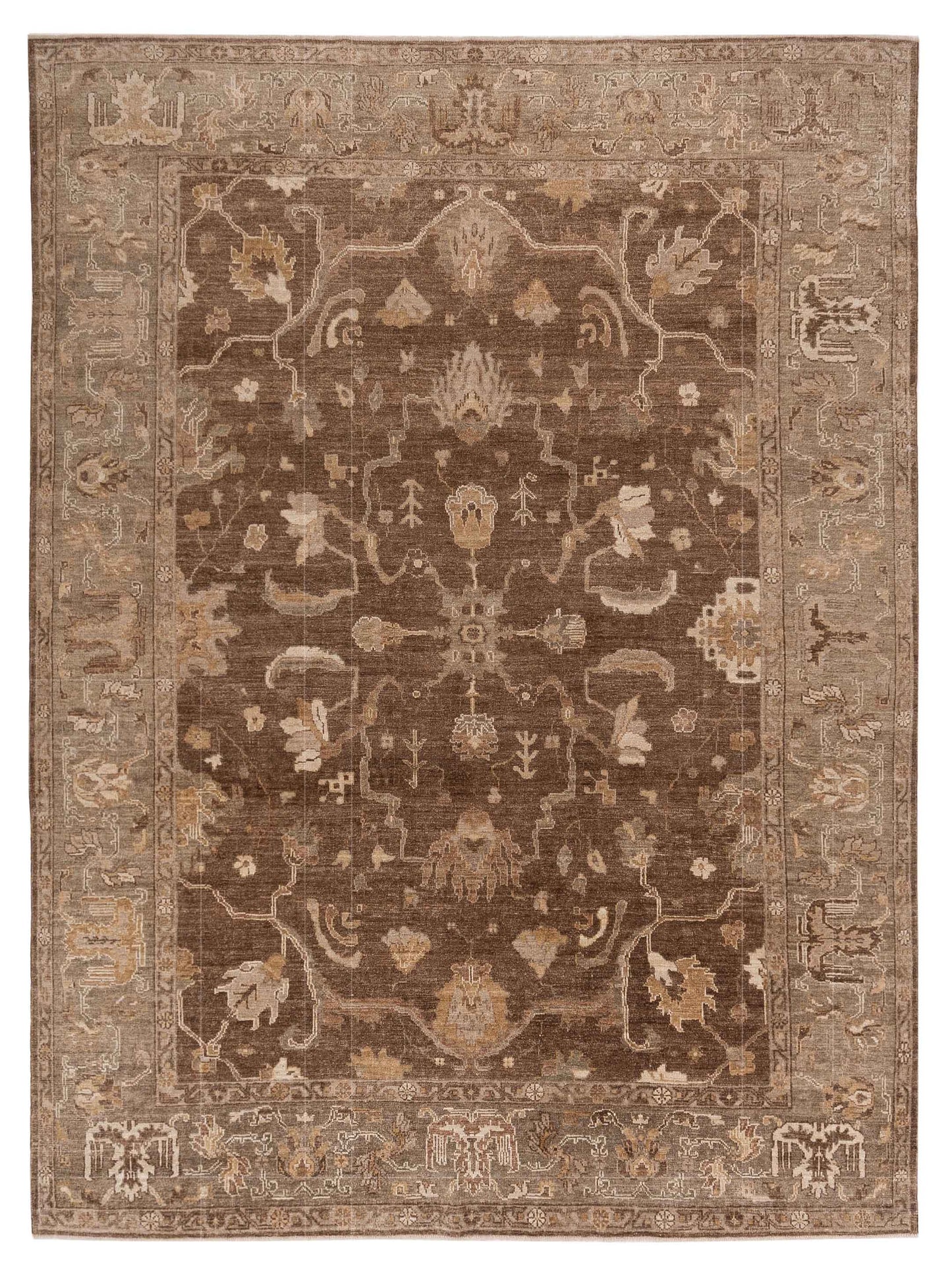 Anadol Angora Oushak  Brown Green Traditional