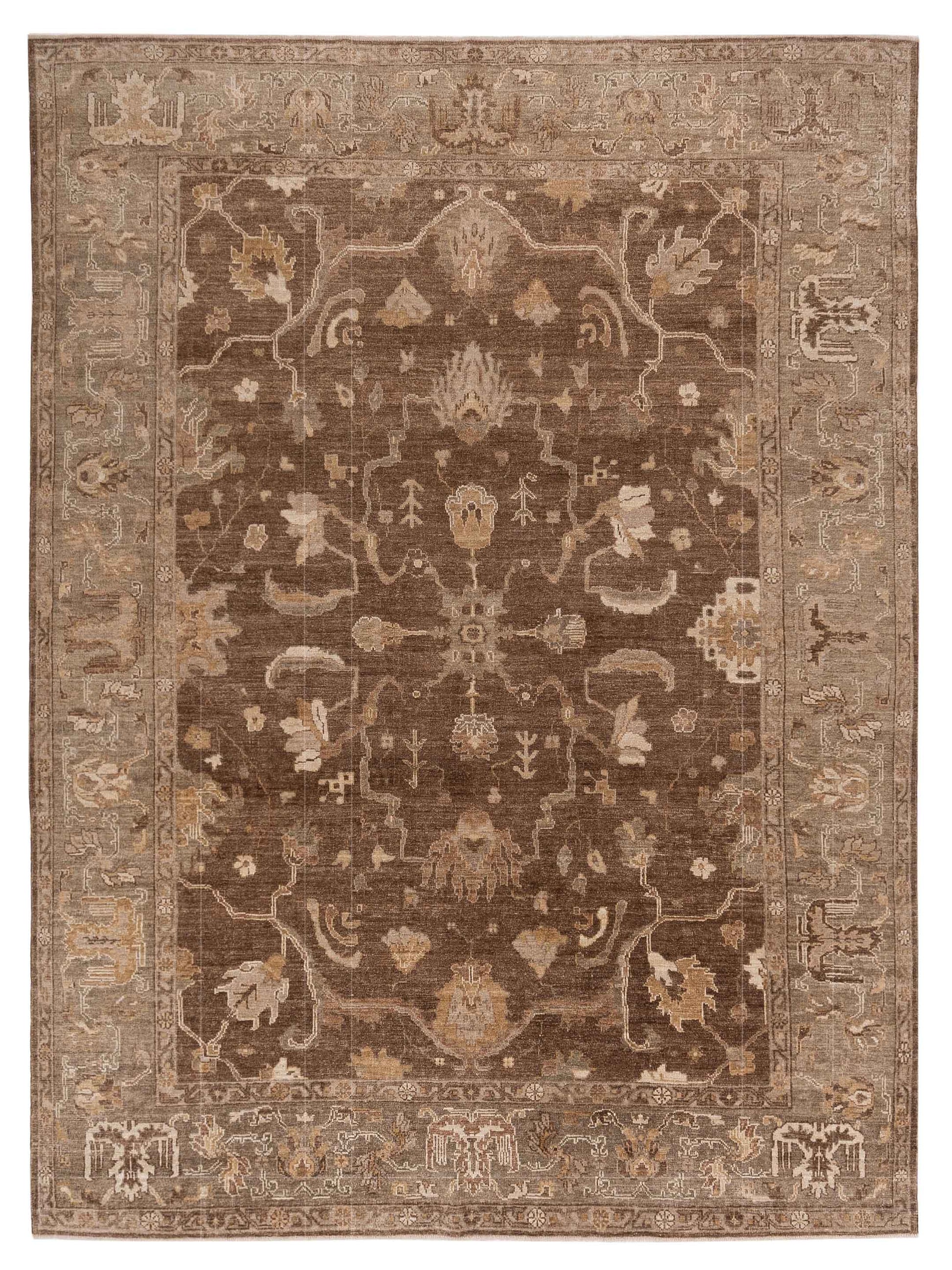 Anadol Angora Oushak  Brown Green Traditional