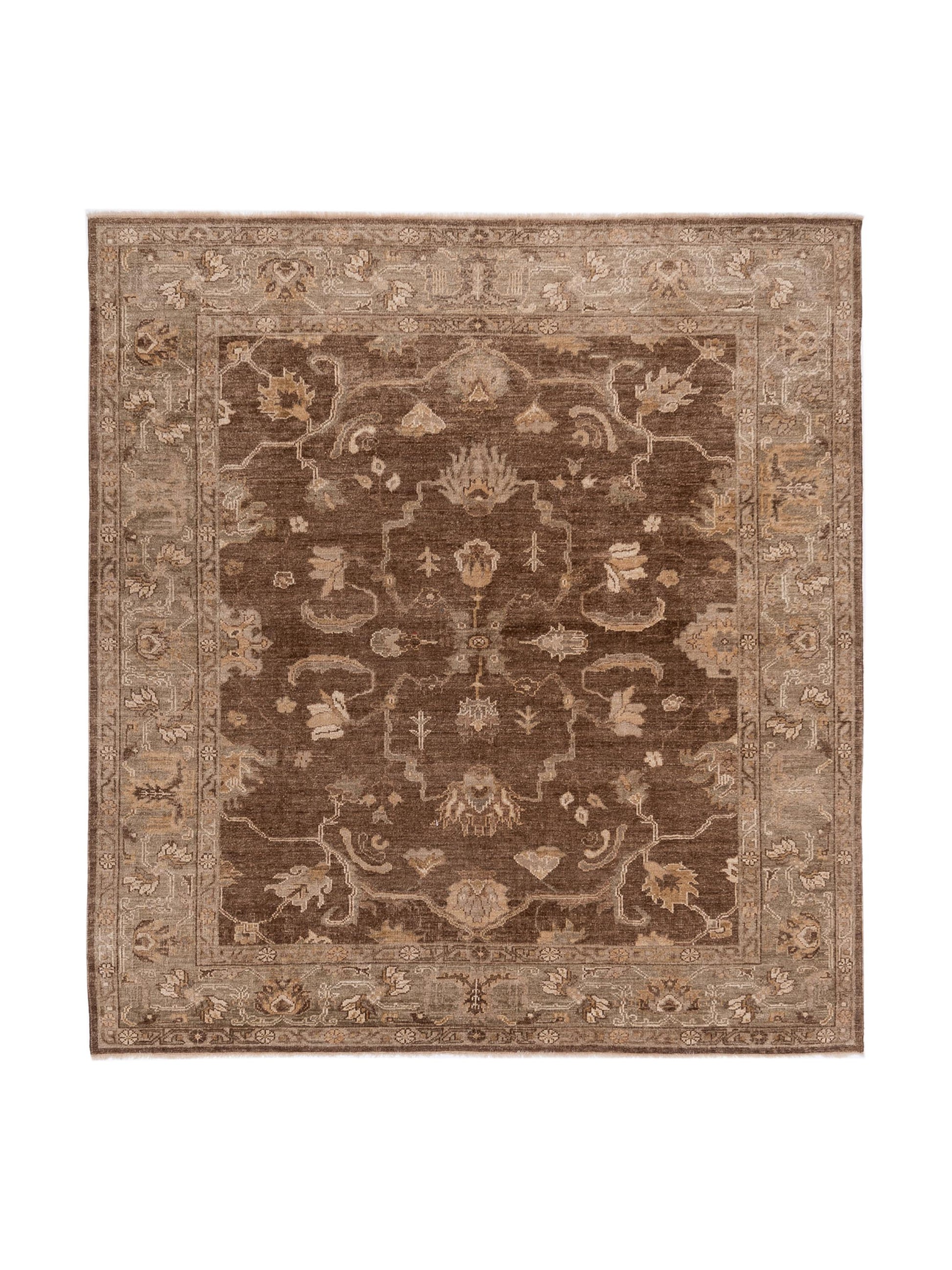 Anadol Angora Oushak  Brown Green Traditional