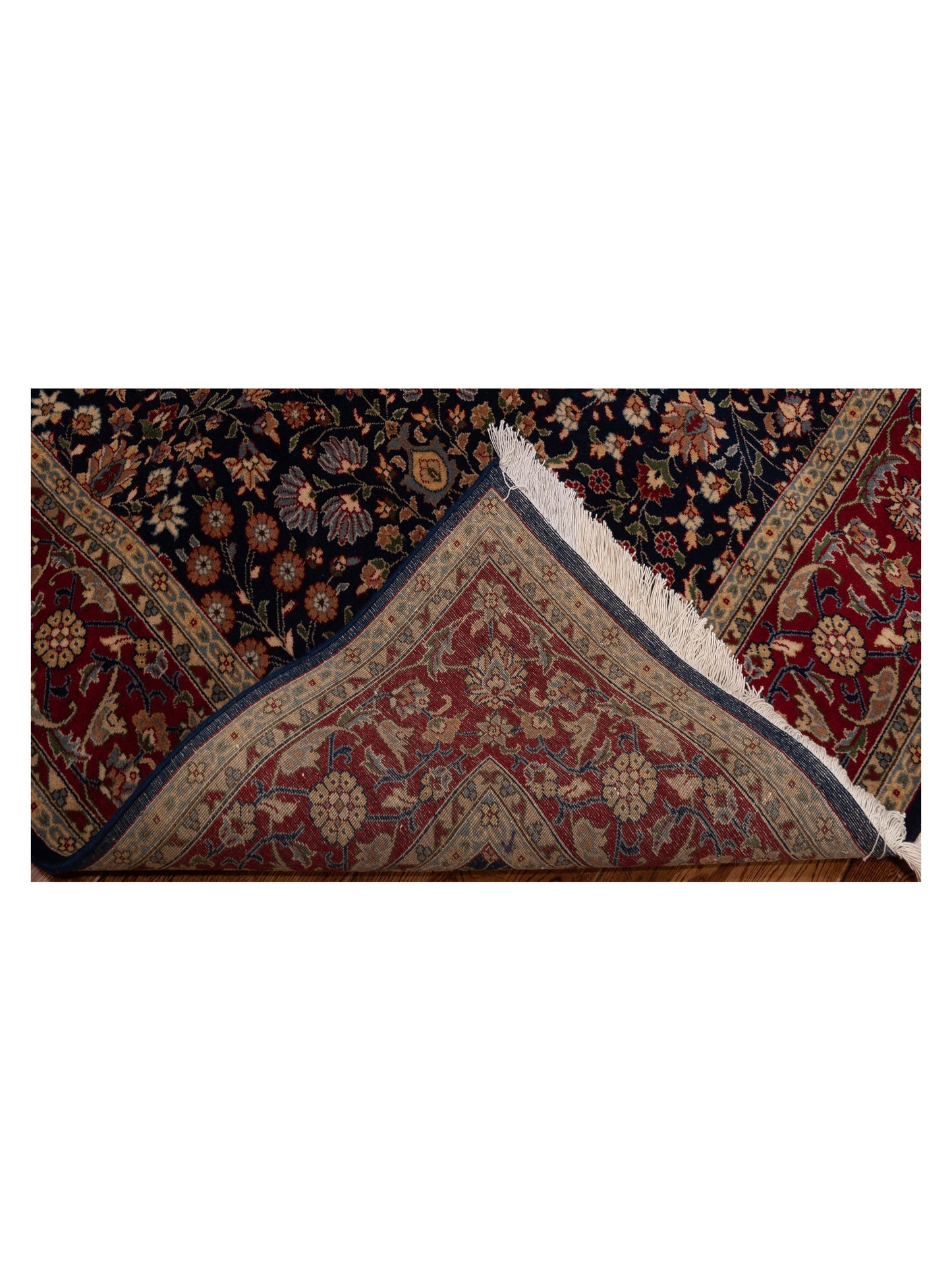 Hereke 129352 Navy Red 6.3x9.9 Hand Knotted Rug