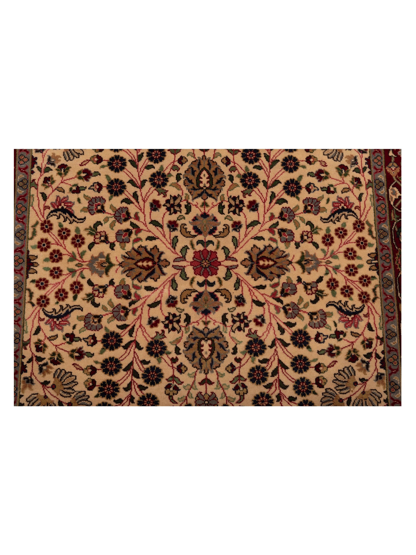 Hereke 129382 Ivory Red 4.1x6 Hand Knotted Rug