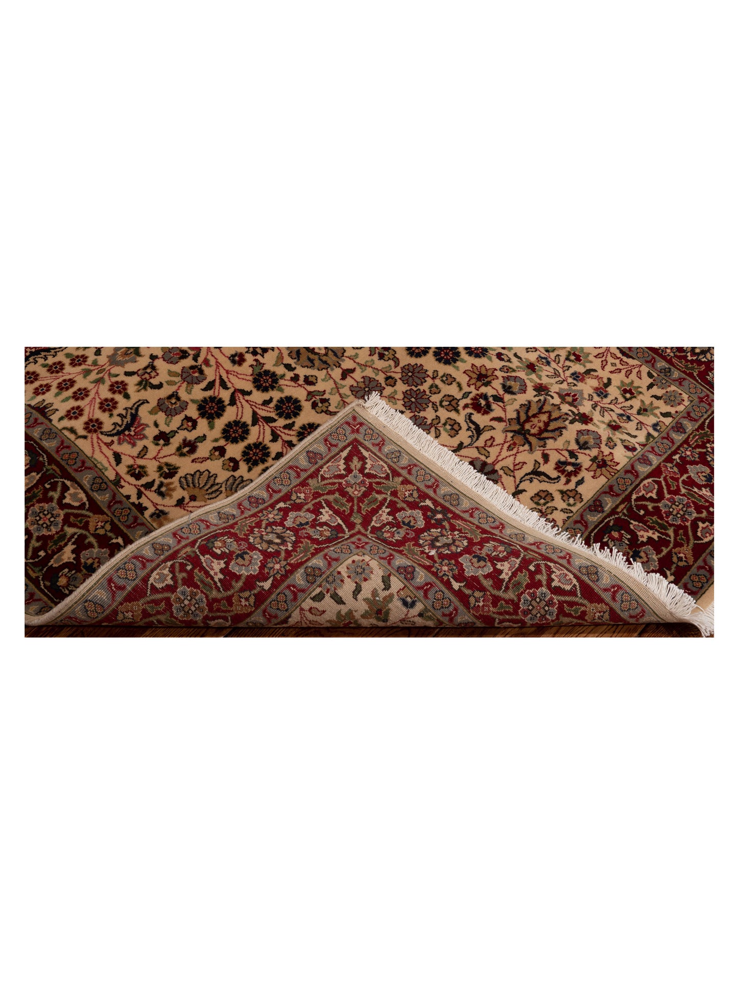 Hereke 129382 Ivory Red 4.1x6 Hand Knotted Rug
