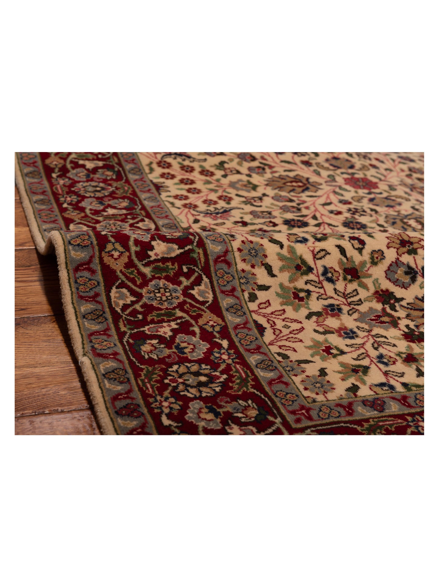 Hereke 129382 Ivory Red 4.1x6 Hand Knotted Rug