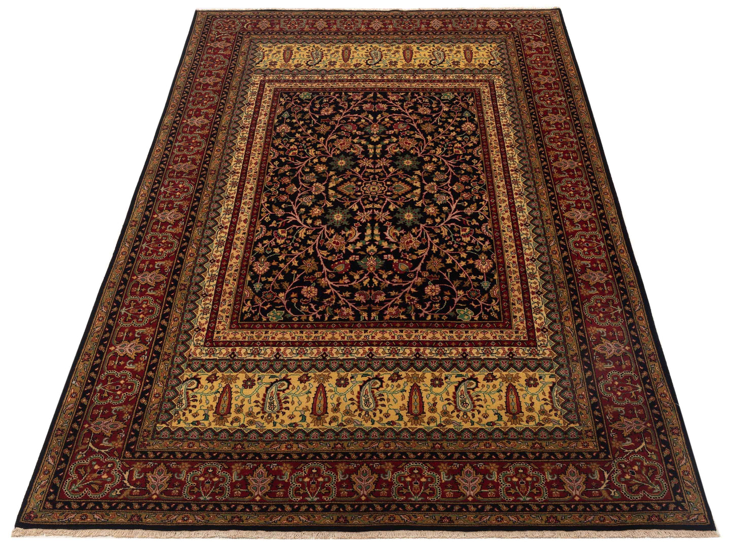 Sivas 129424 Black Red 5.11x9.1 Hand Knotted Rug