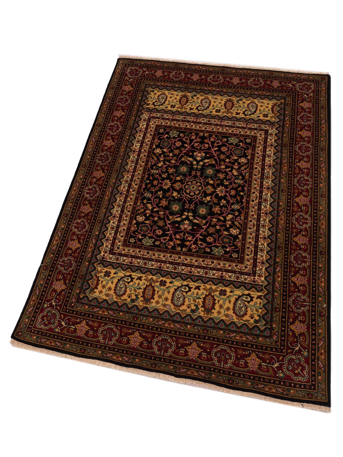 Sivas 129483 Black Red 4x6.1 Hand Knotted Rug
