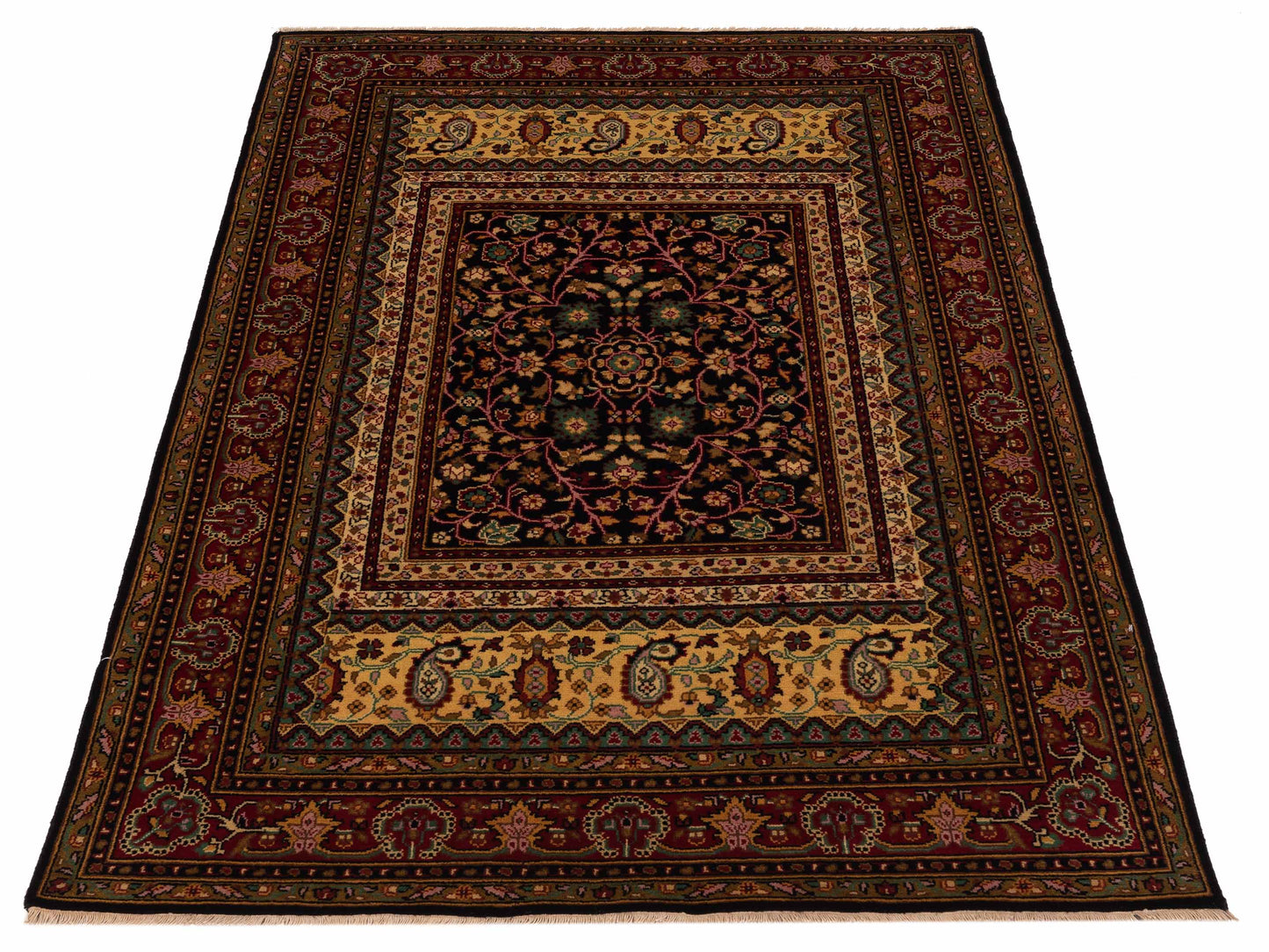 Sivas 129483 Black Red 4x6.1 Hand Knotted Rug