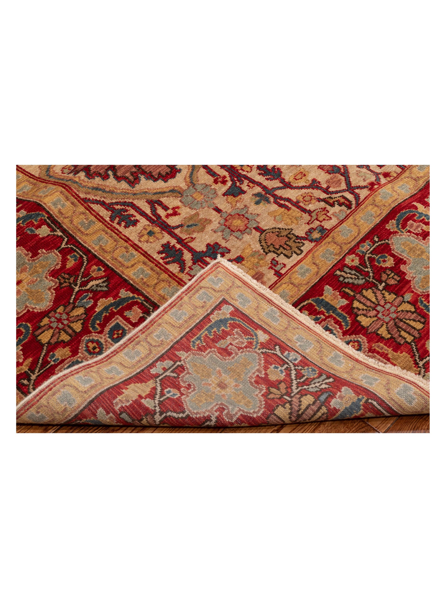 Simav 129503 Beige Red 9.4x12 Hand Knotted Rug