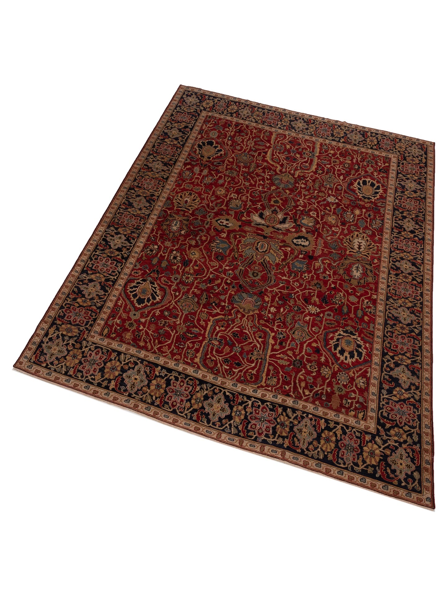 Simav 129504 Red Black 9.5x11.11 Hand Knotted Rug