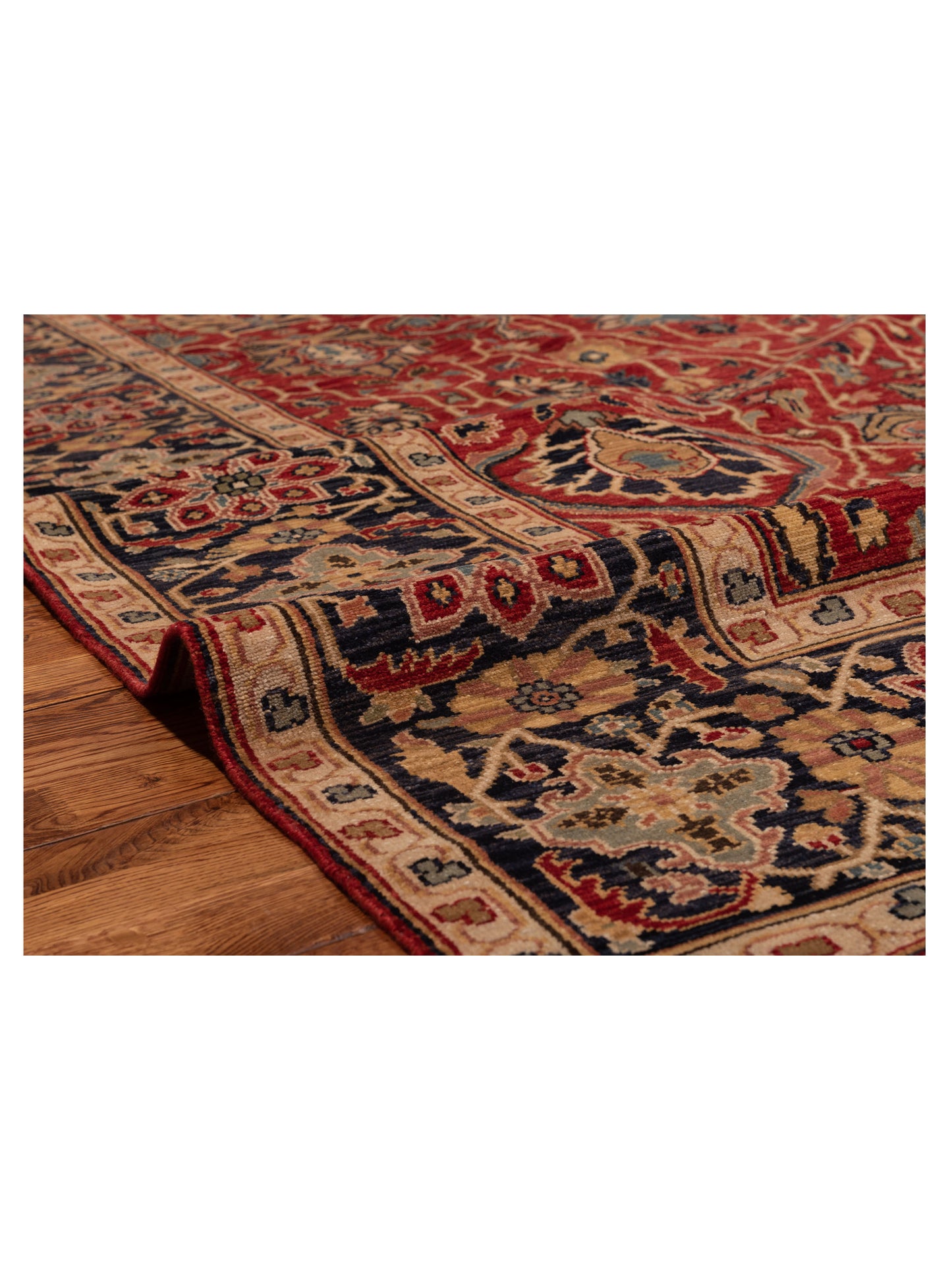 Simav 129504 Red Black 9.5x11.11 Hand Knotted Rug