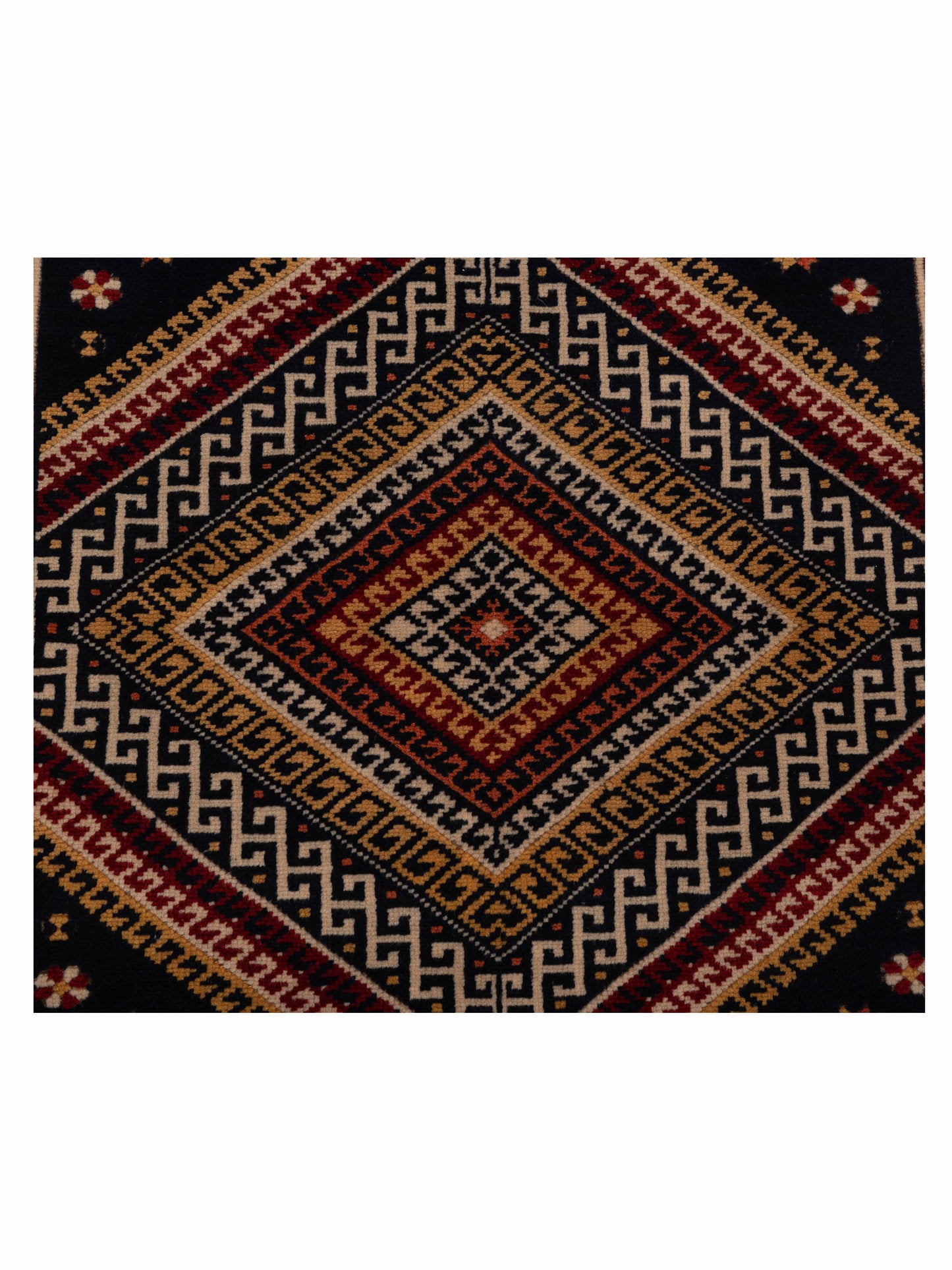 Turkish Shirwan 129647 Navy Yellow 3.10x5.8 Hand Knotted Rug