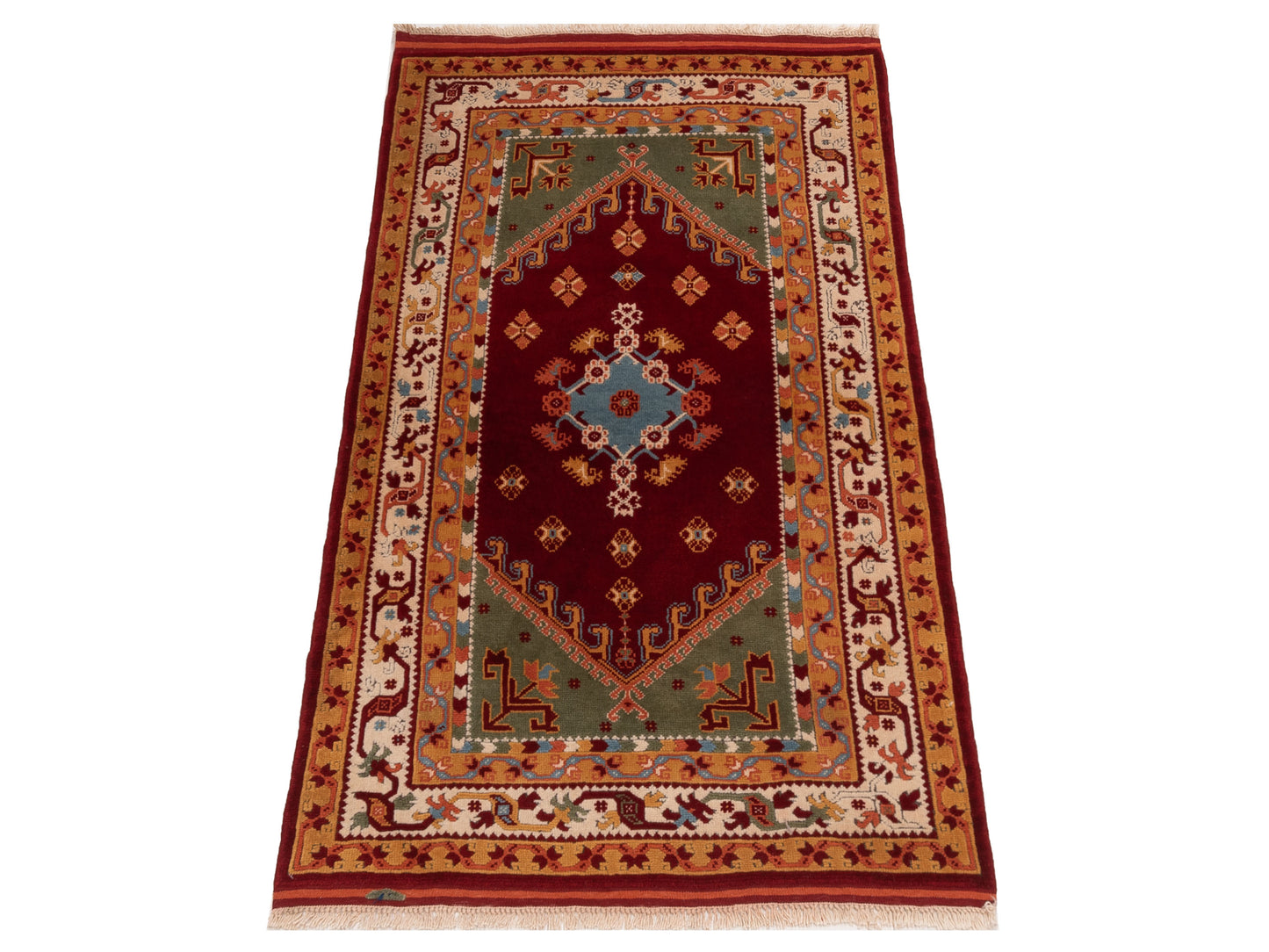 Turkish Shirwan 129659 Red Ivory 3.11x6 Hand Knotted Rug