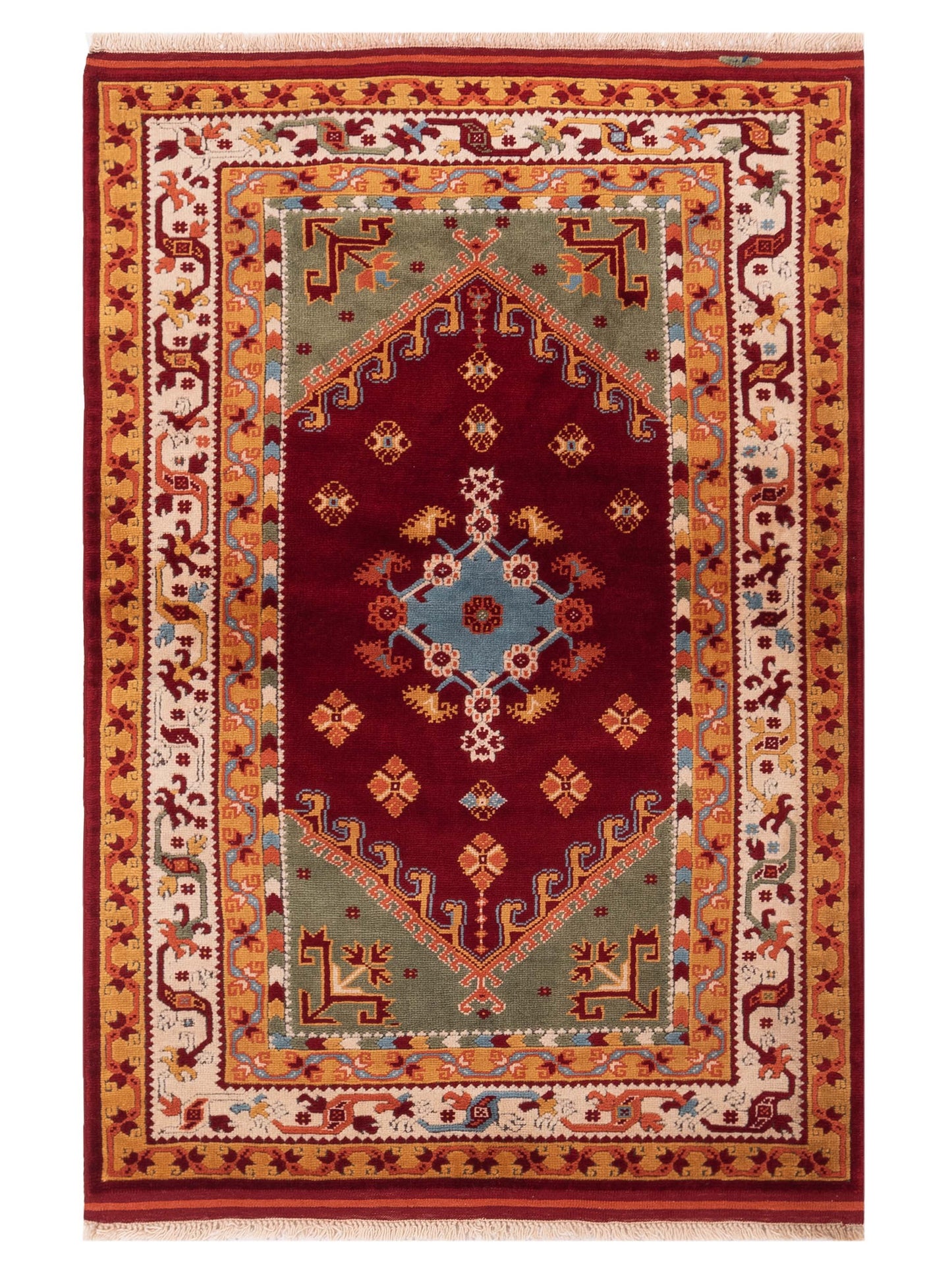 Pasha Turkish Shirwan Red Ivory Traditional