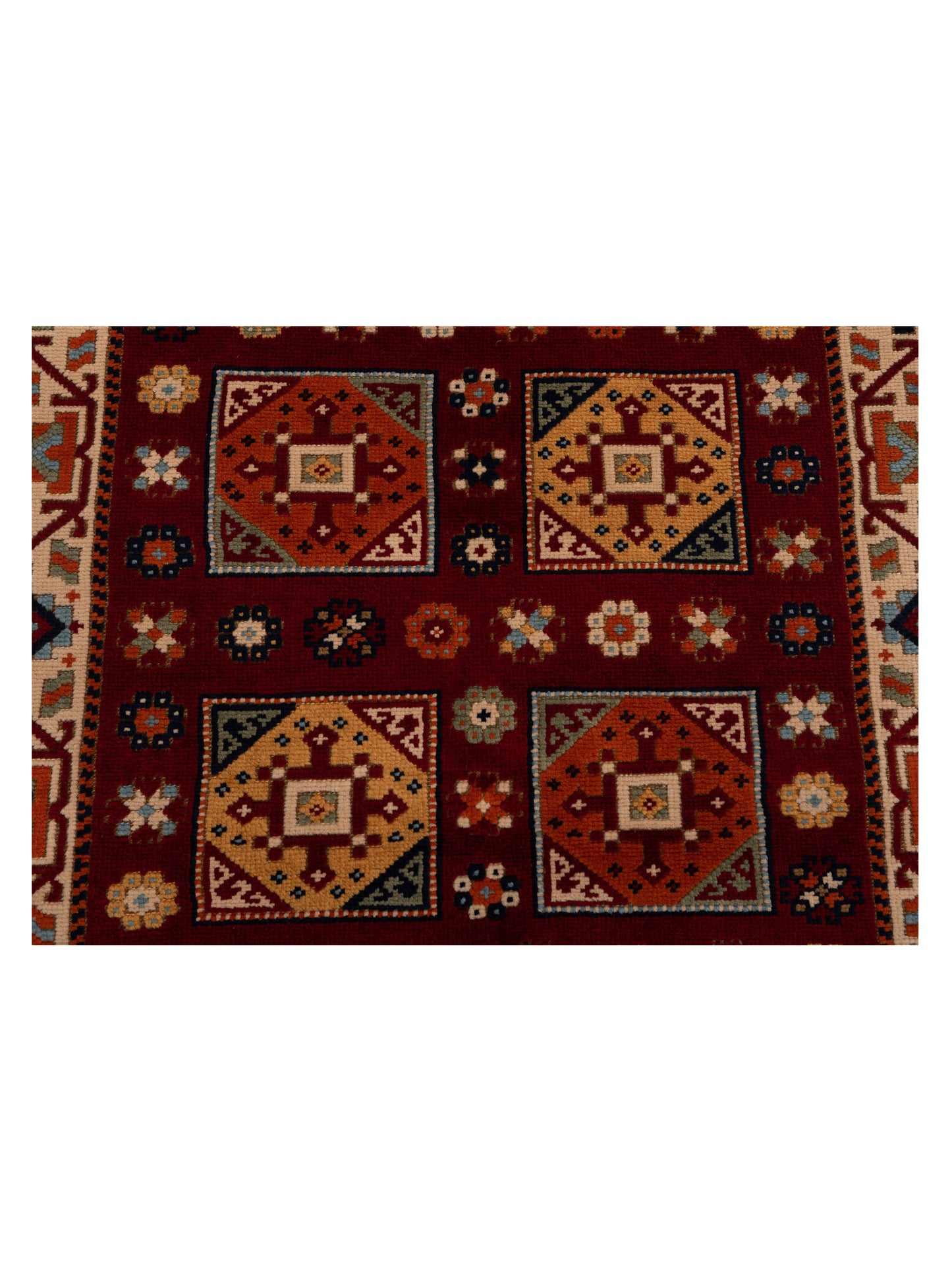Turkish Shirwan 129661 Red Ivory 4.2x5.7 Hand Knotted Rug