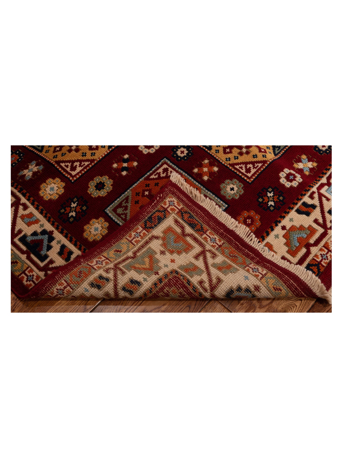 Turkish Shirwan 129661 Red Ivory 4.2x5.7 Hand Knotted Rug