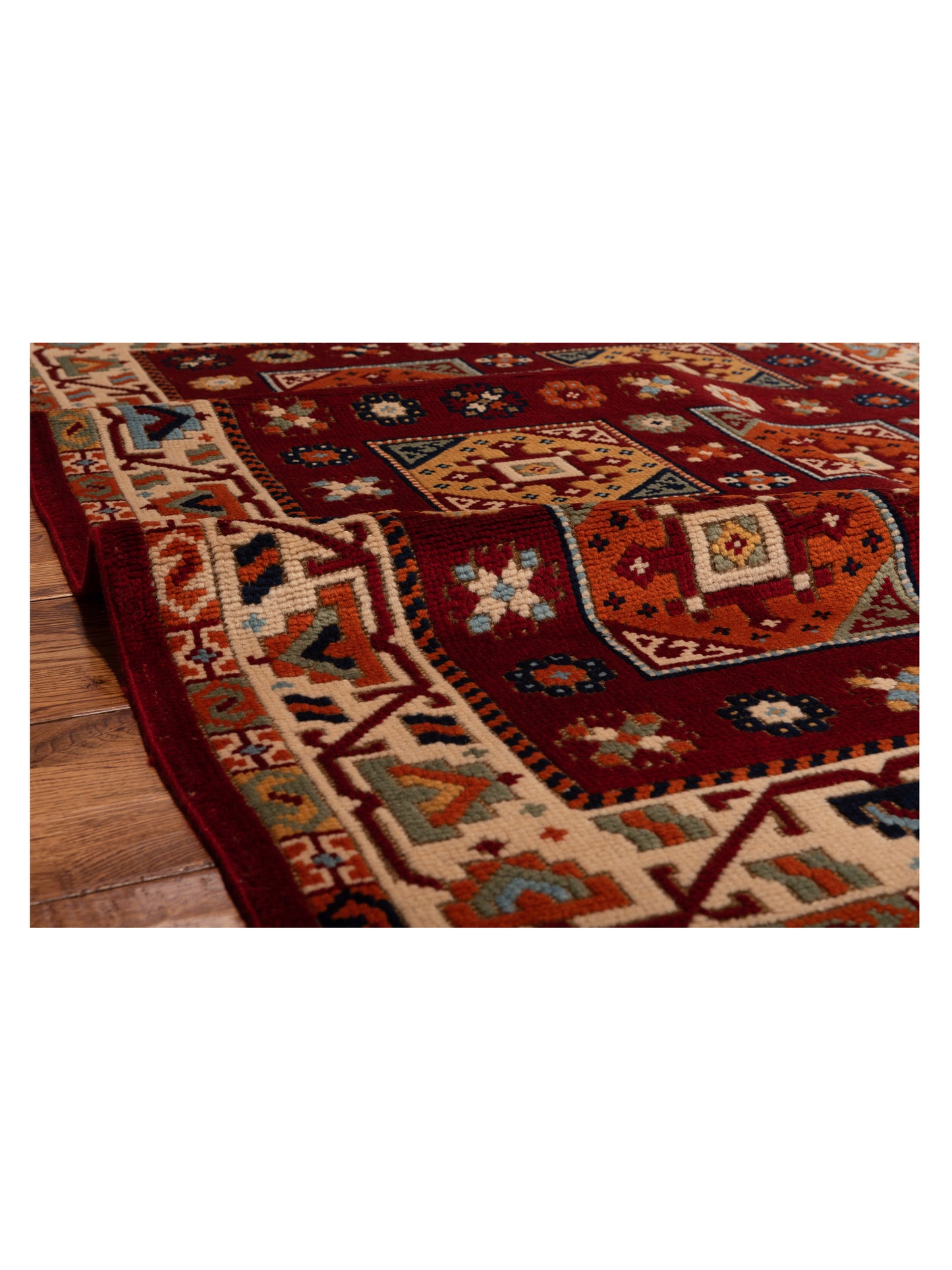 Turkish Shirwan 129661 Red Ivory 4.2x5.7 Hand Knotted Rug
