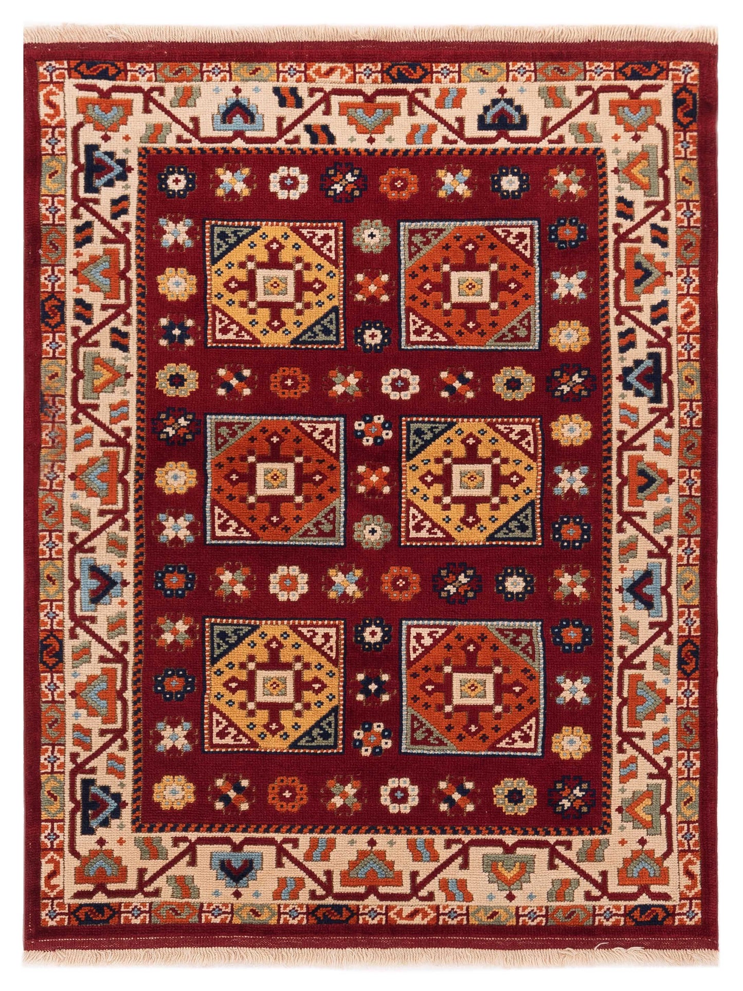 Pasha Turkish Shirwan Red Ivory Traditional
