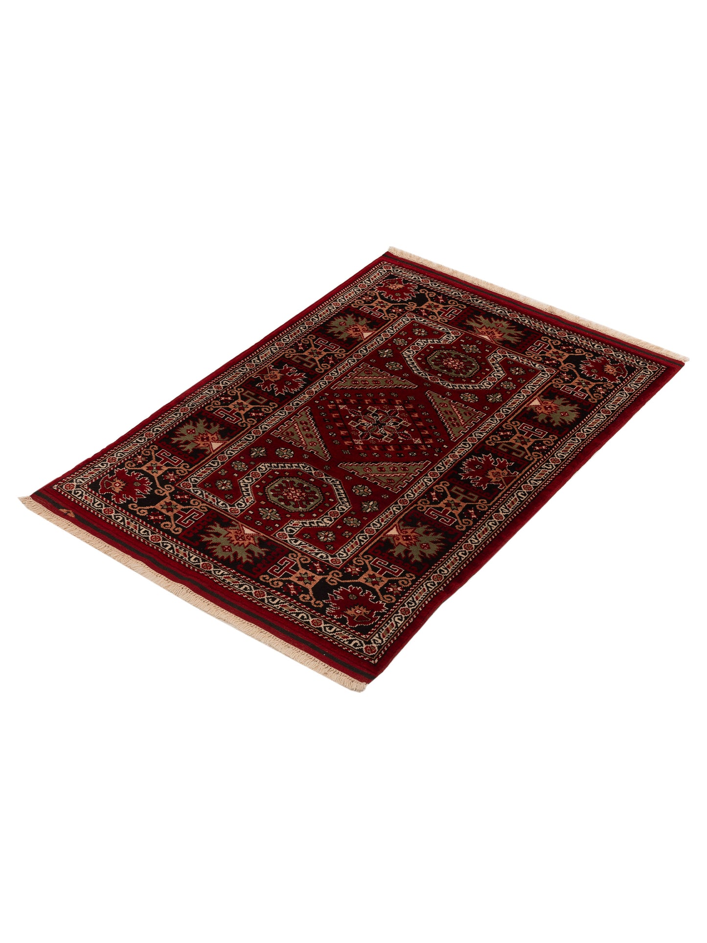 Turkish Shirwan 129662 Red Black 3.10x5.3 Hand Knotted Rug