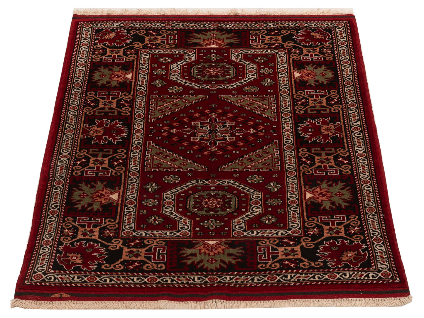 Turkish Shirwan 129662 Red Black 3.10x5.3 Hand Knotted Rug