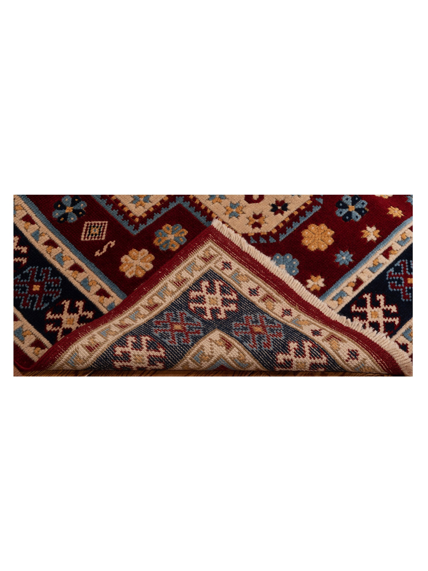 Turkish Shirwan 129665 Red Navy 4.2x5.7 Hand Knotted Rug