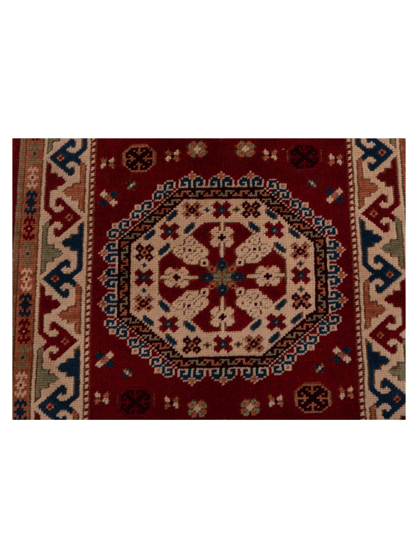 Turkish Shirwan 129669 Red Ivory 3.2x4.5 Hand Knotted Rug