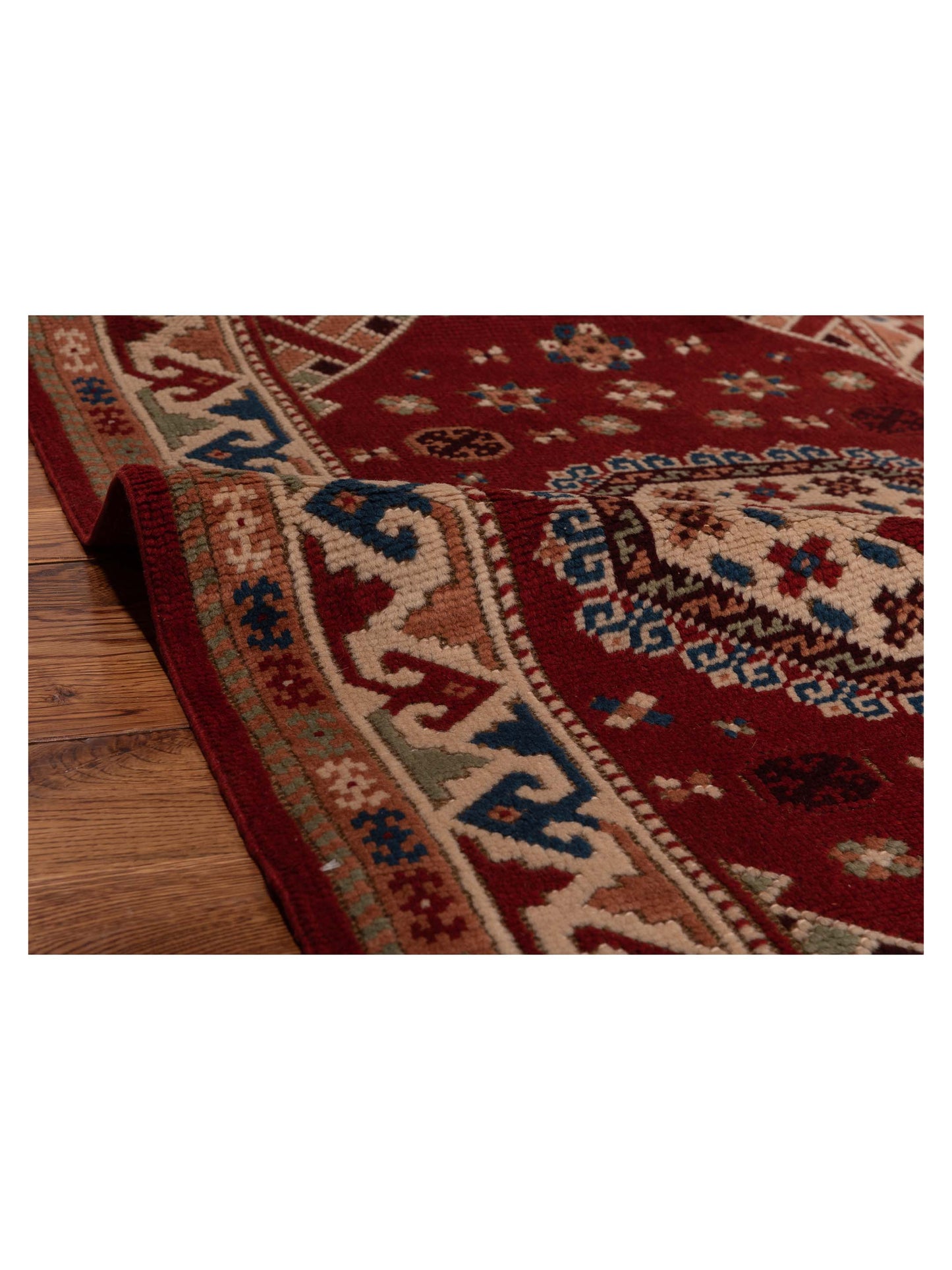 Turkish Shirwan 129669 Red Ivory 3.2x4.5 Hand Knotted Rug
