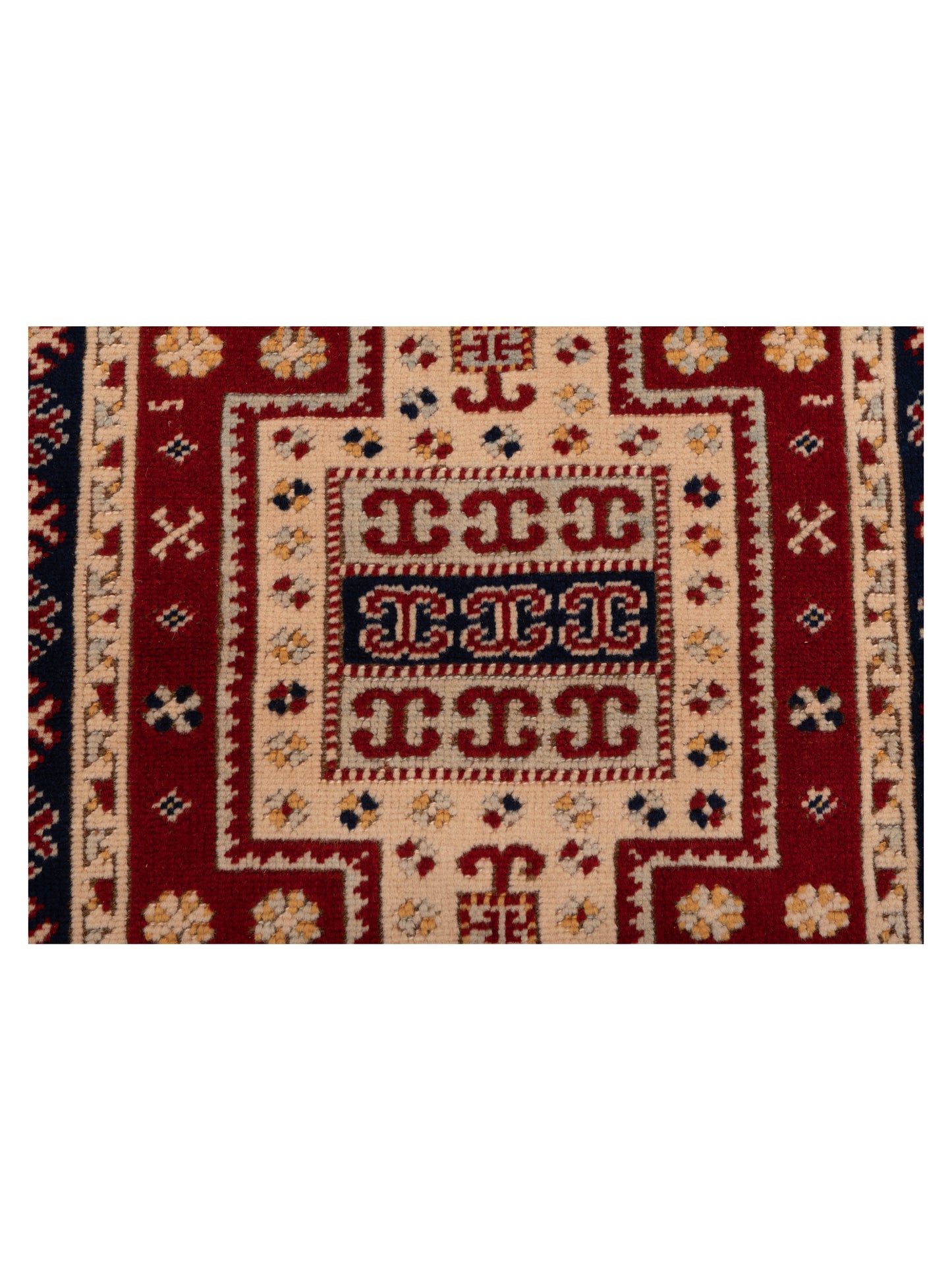 Turkish Shirwan 129680 Red Navy 3.2x4.1 Hand Knotted Rug