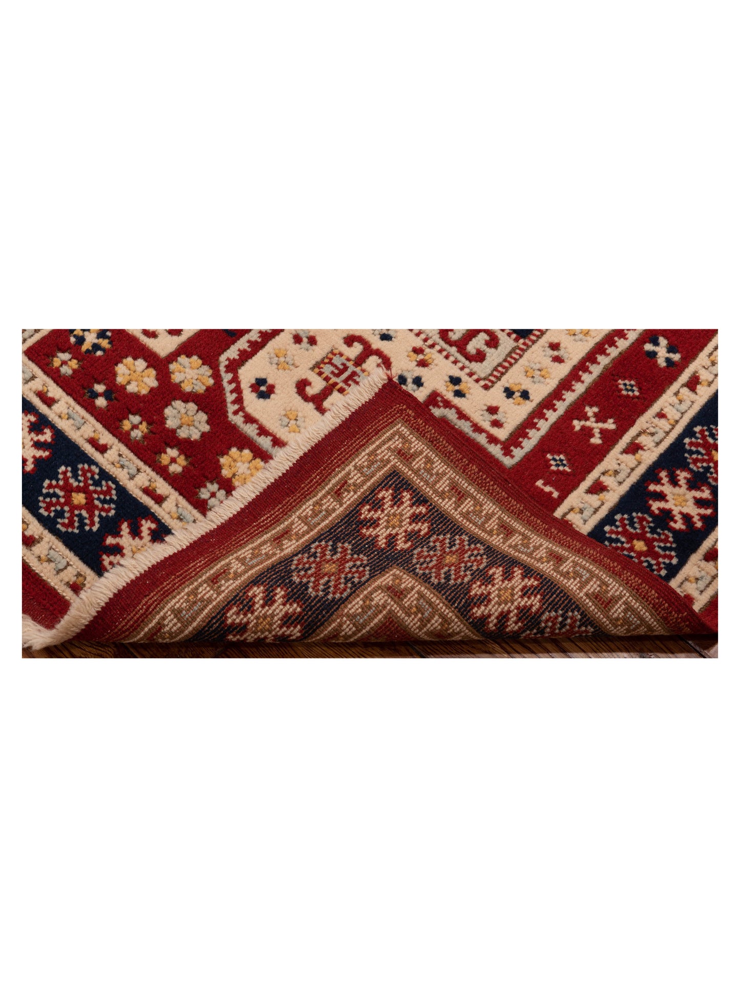 Turkish Shirwan 129680 Red Navy 3.2x4.1 Hand Knotted Rug