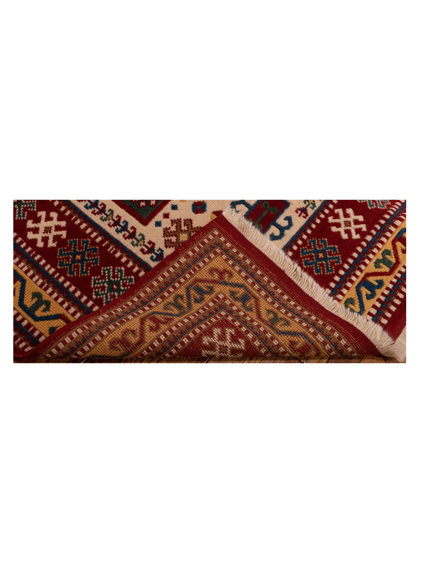Turkish Shirwan 129683 Ivory Red 4.2x5.6 Hand Knotted Rug