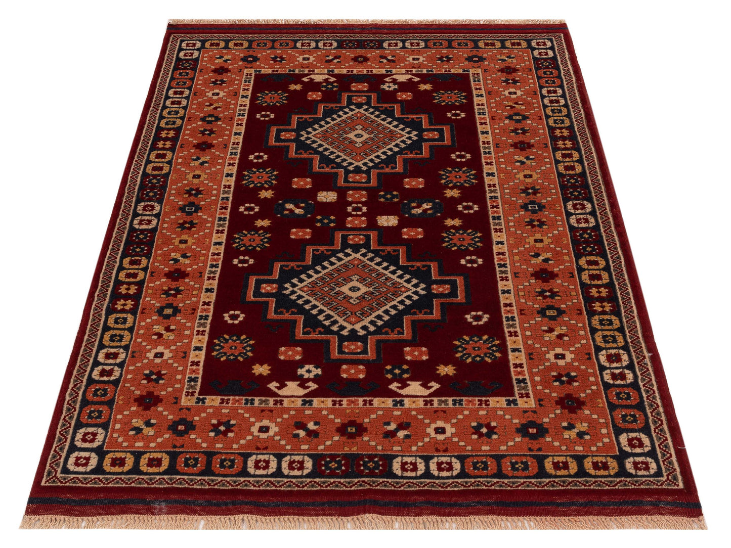 Turkish Shirwan 129687 Red Orange 3.11x5.7 Hand Knotted Rug