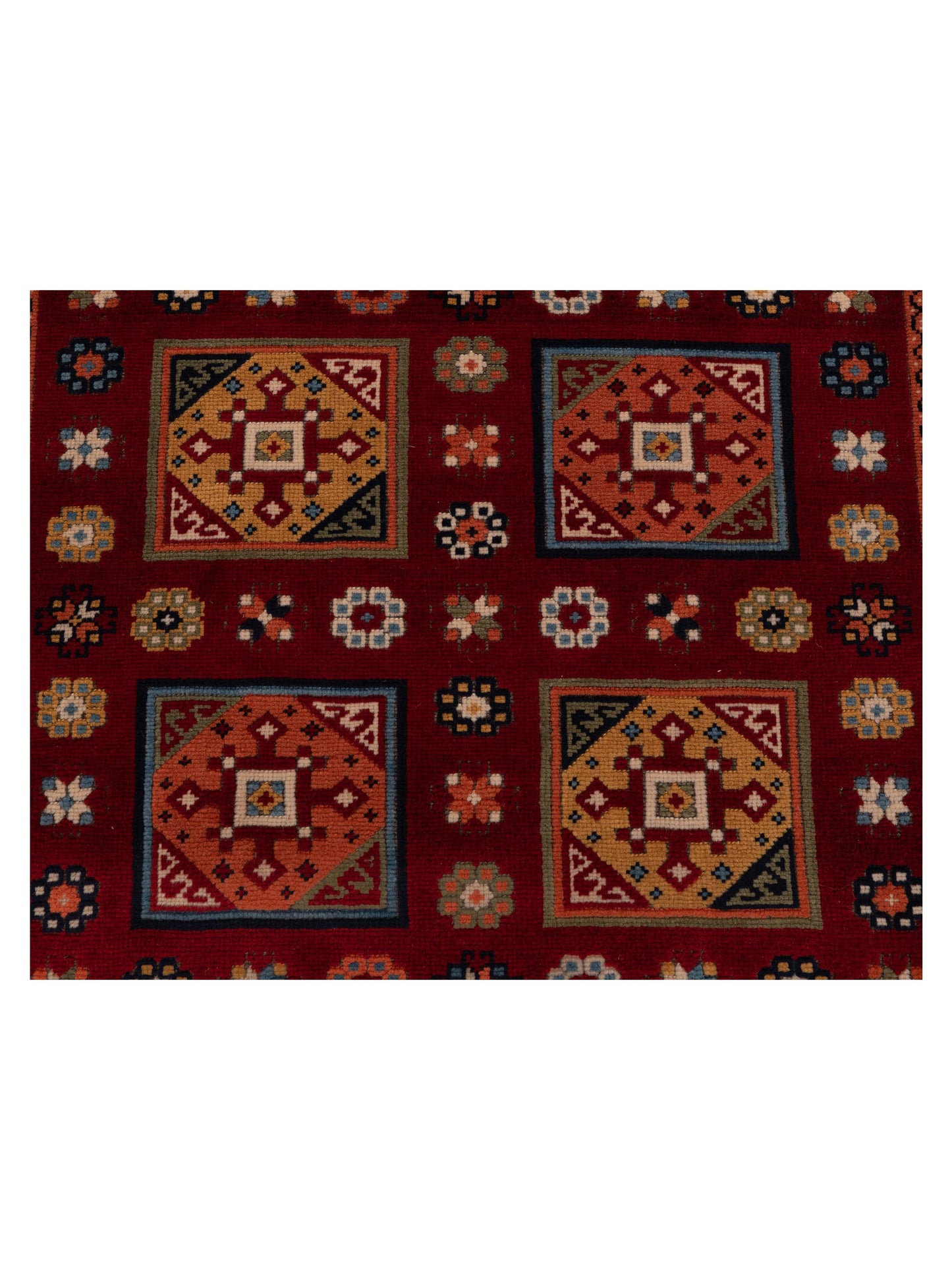 Turkish Shirwan 129688 Red Ivory 3.11x5.10 Hand Knotted Rug