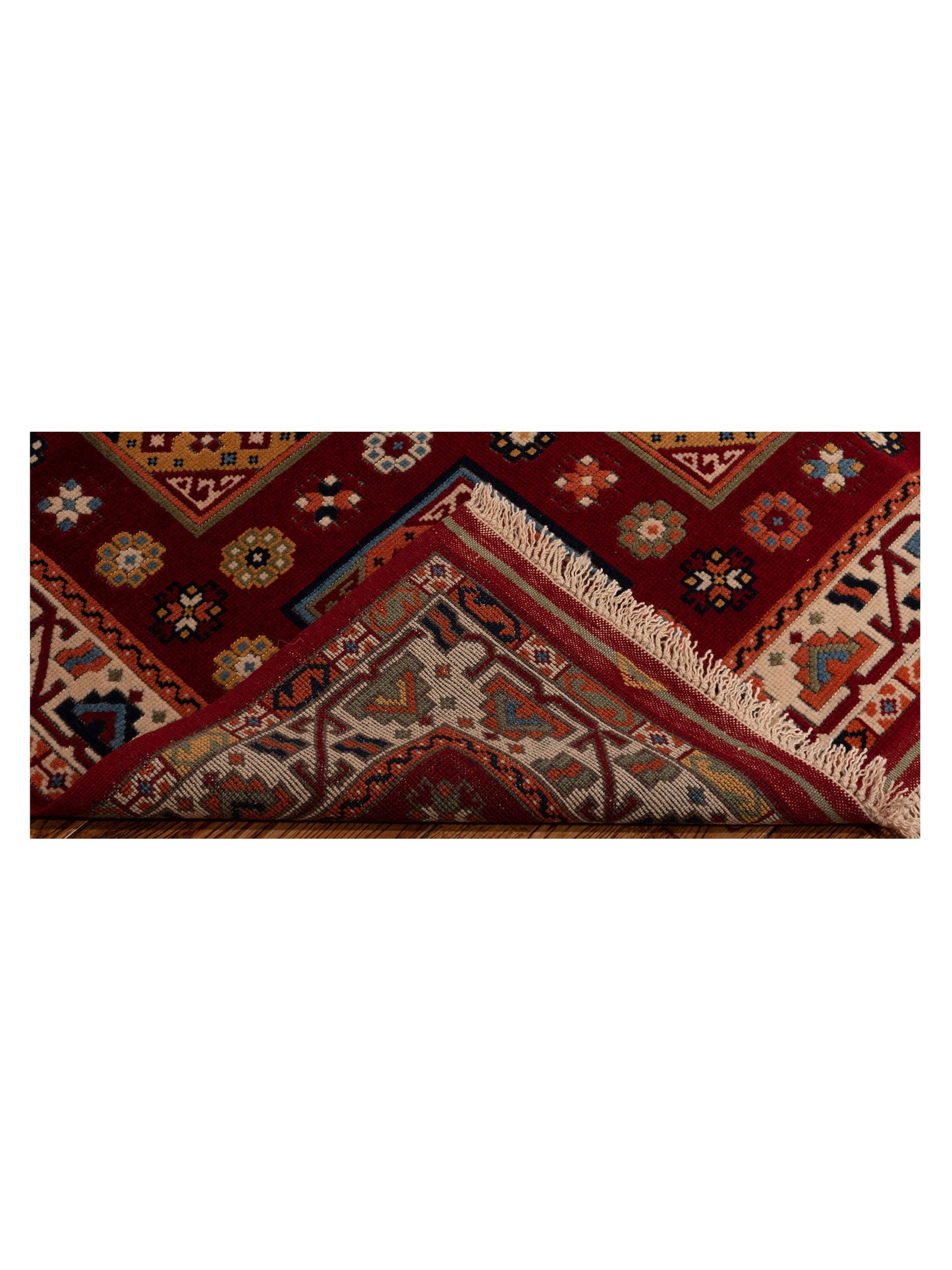 Turkish Shirwan 129688 Red Ivory 3.11x5.10 Hand Knotted Rug
