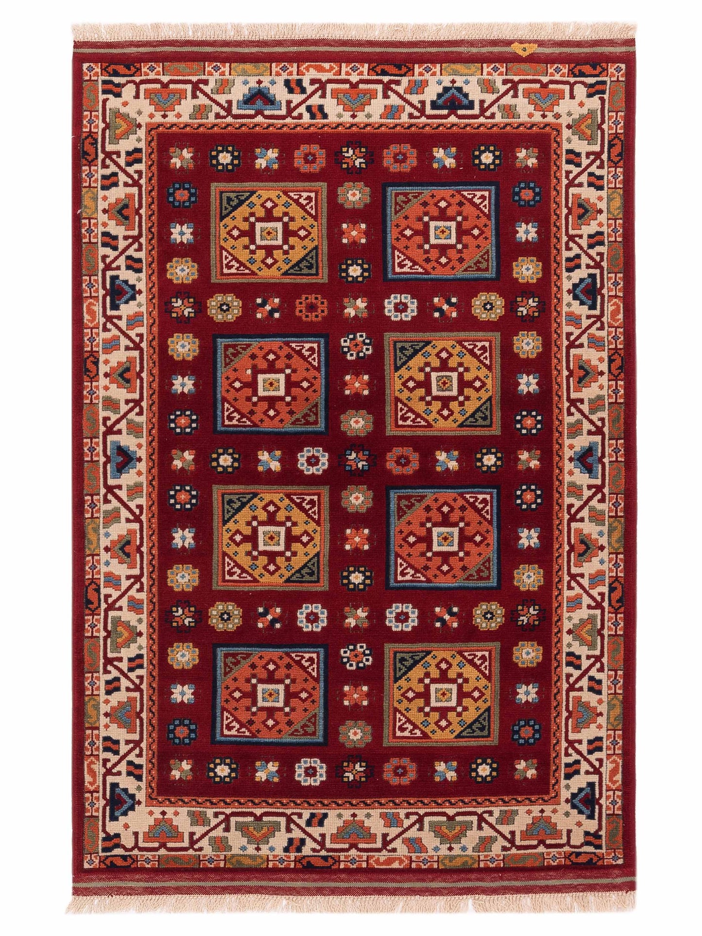 Pasha Turkish Shirwan Red Ivory Traditional