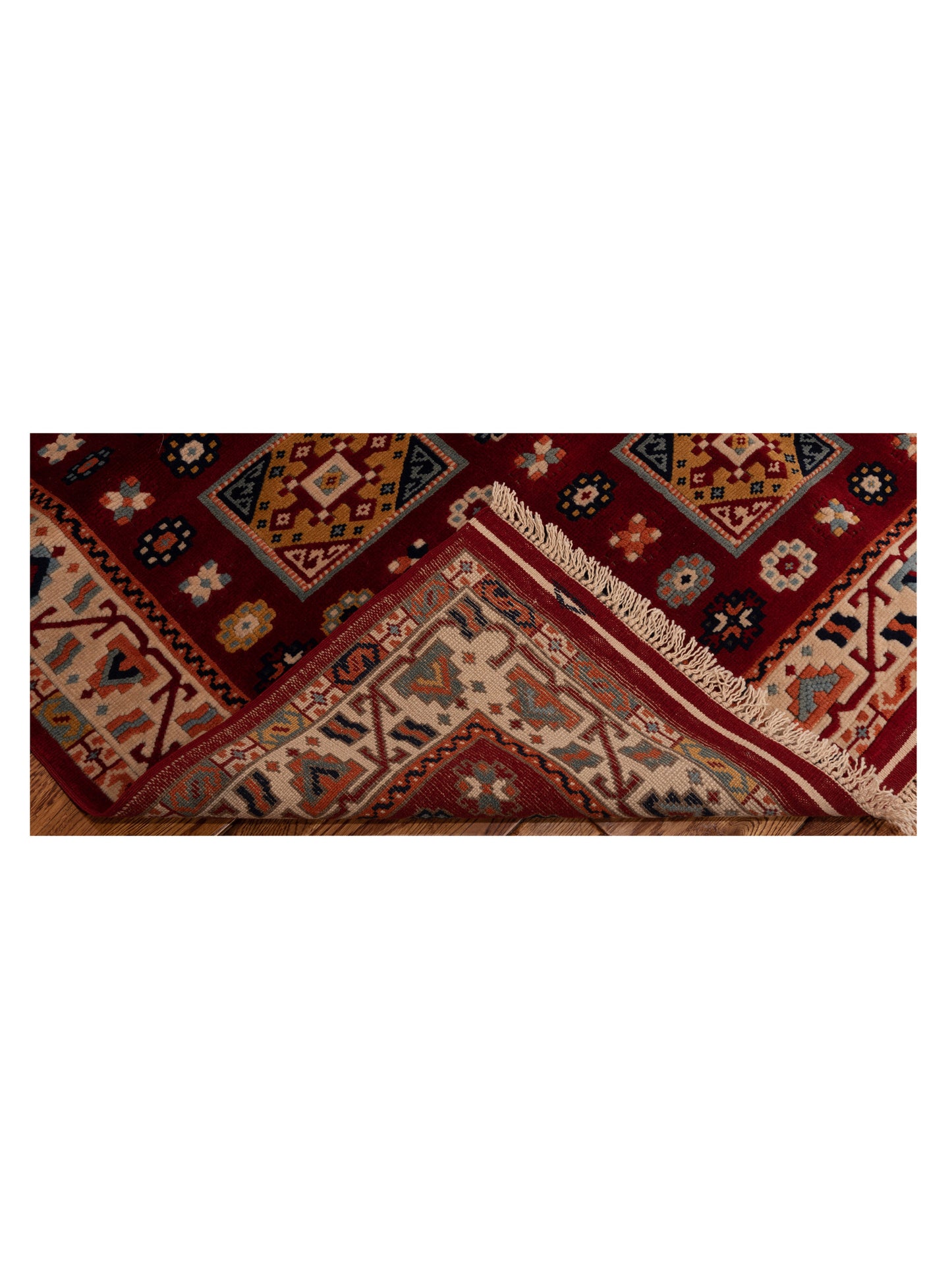 Turkish Shirwan 129690 Red Ivory 4x5.3 Hand Knotted Rug