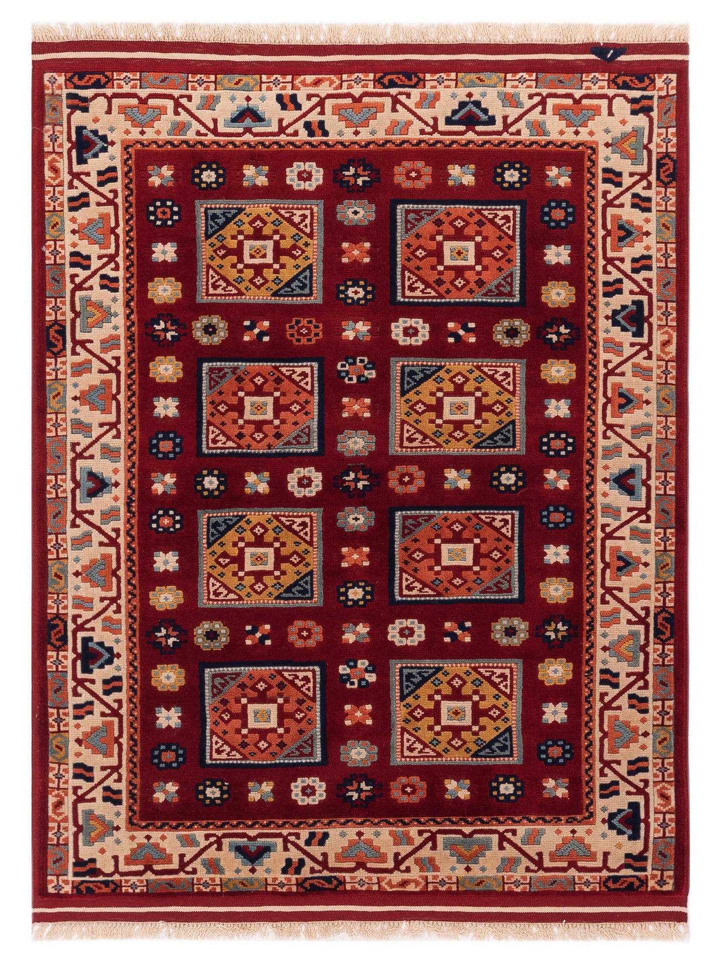 Pasha Turkish Shirwan Red Ivory Traditional