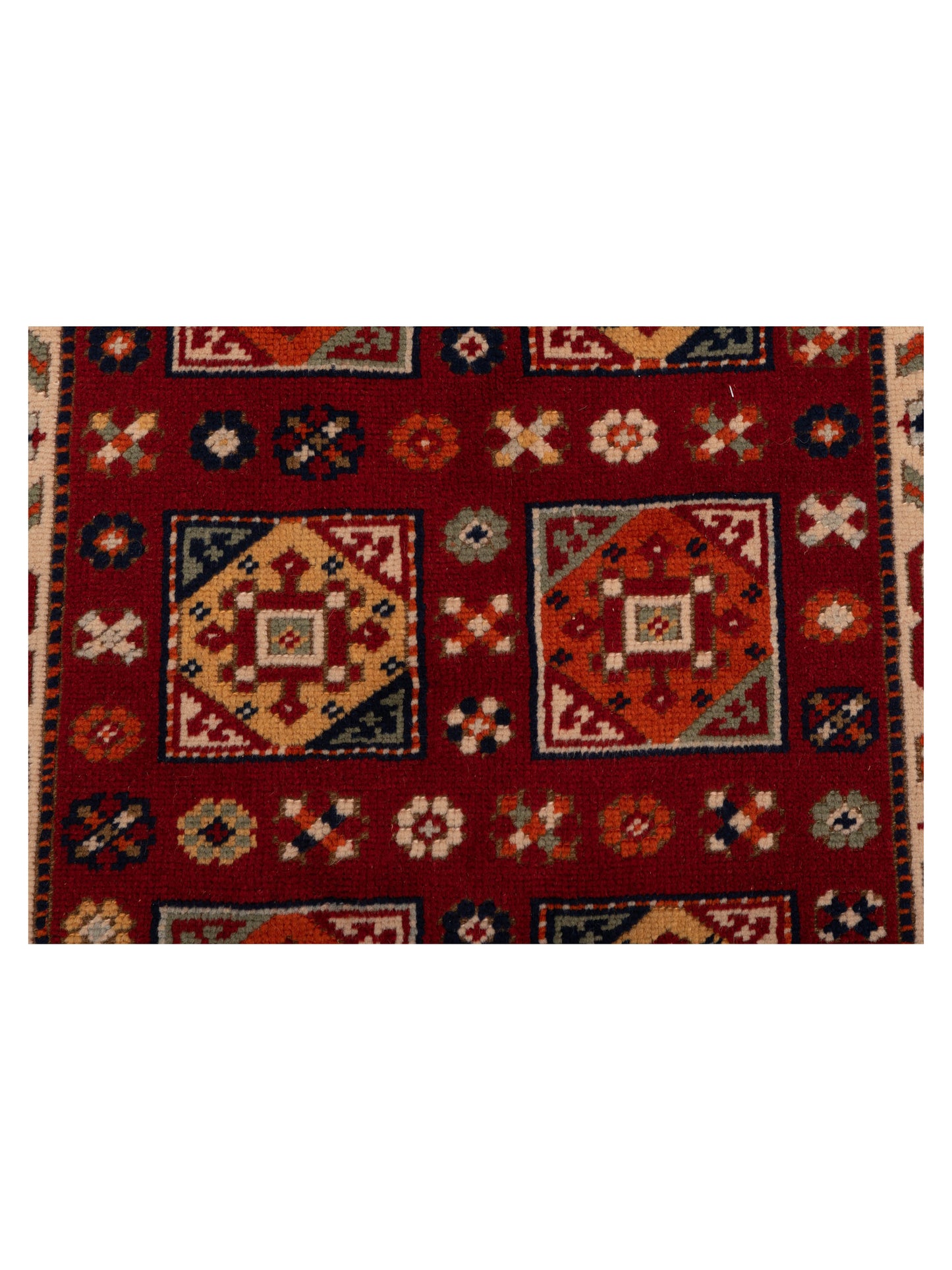 Turkish Shirwan 129692 Red Ivory 3.1x4.2 Hand Knotted Rug