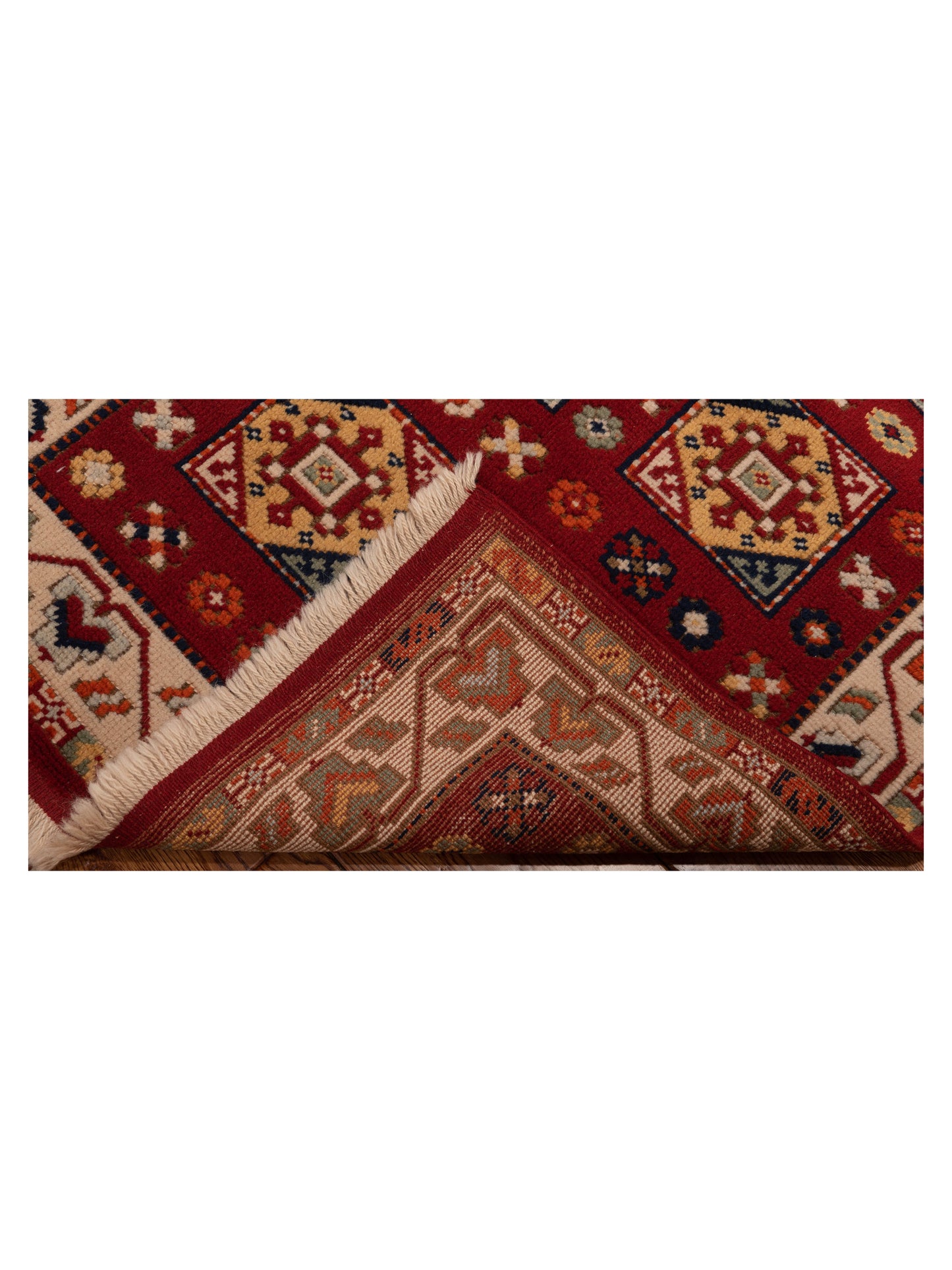 Turkish Shirwan 129692 Red Ivory 3.1x4.2 Hand Knotted Rug