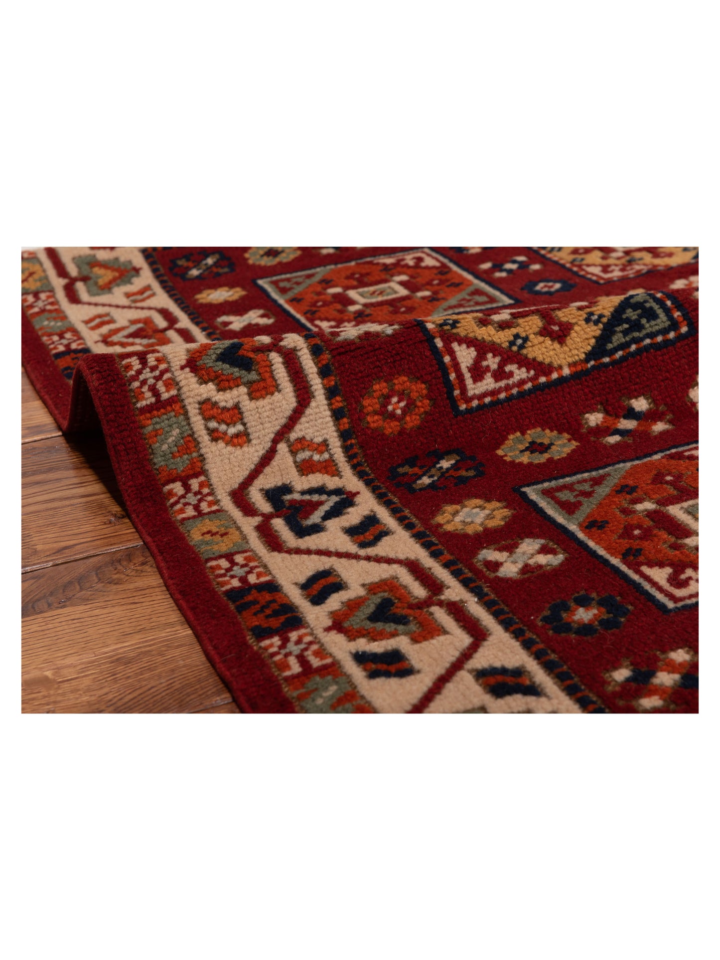 Turkish Shirwan 129692 Red Ivory 3.1x4.2 Hand Knotted Rug