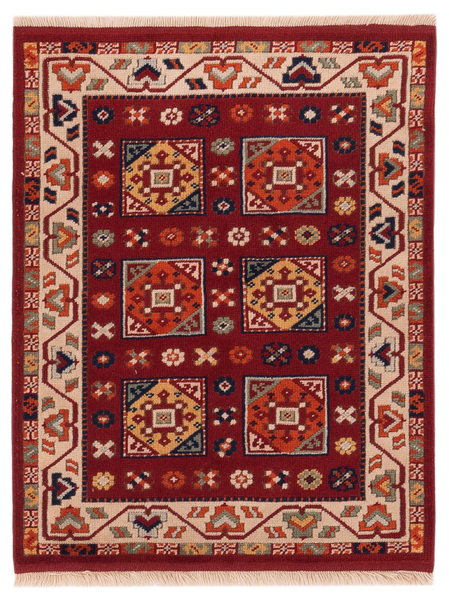 Pasha Turkish Shirwan Red Ivory Traditional