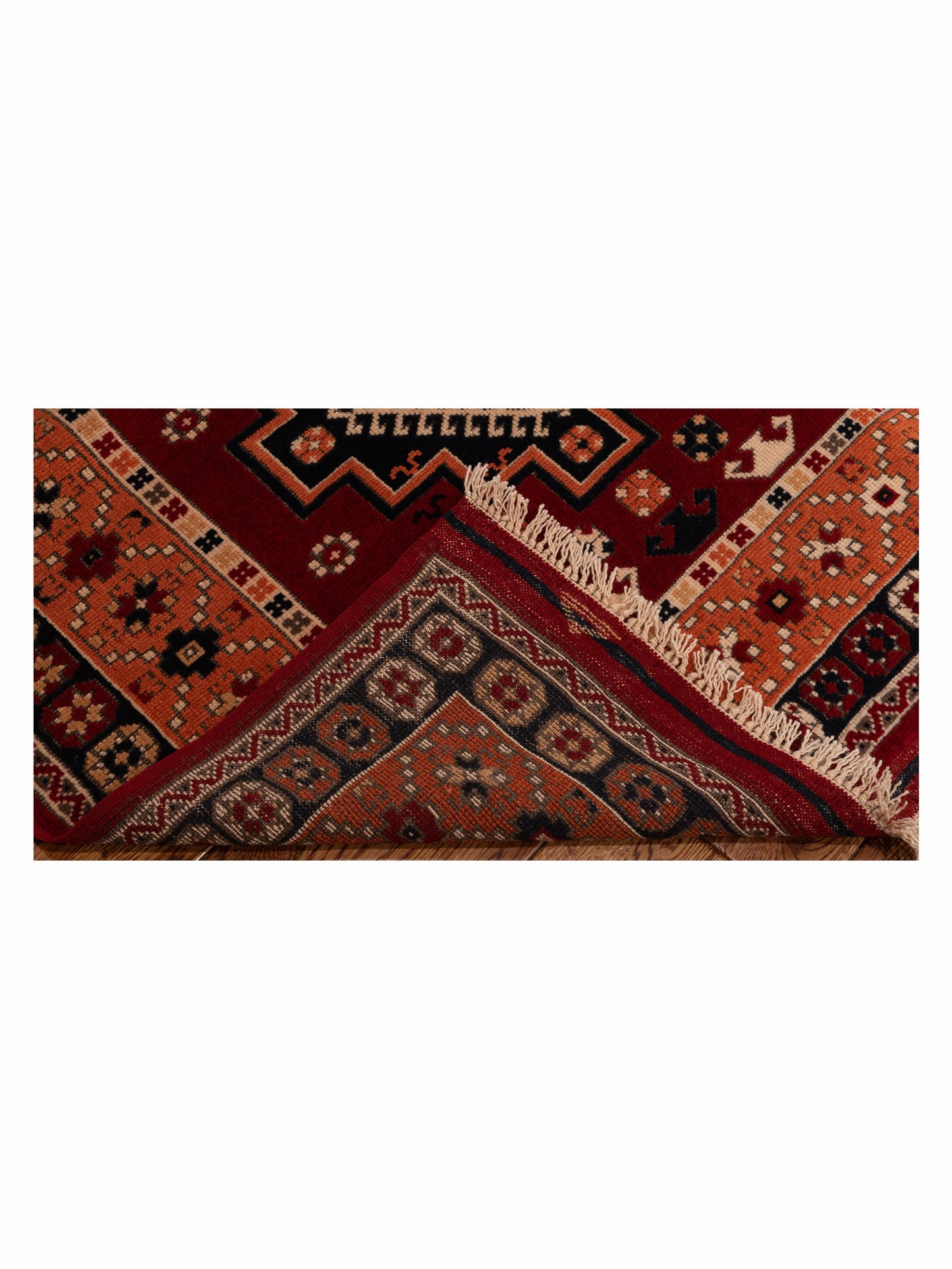 Turkish Shirwan 129702 Red Orange 4x5.11 Hand Knotted Rug