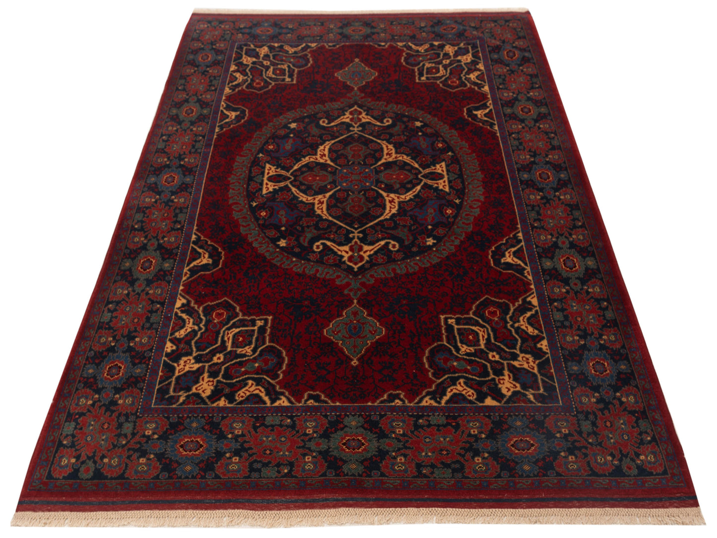 Turkish Shirwan 129708 Red Navy 6.5x8.10 Hand Knotted Rug