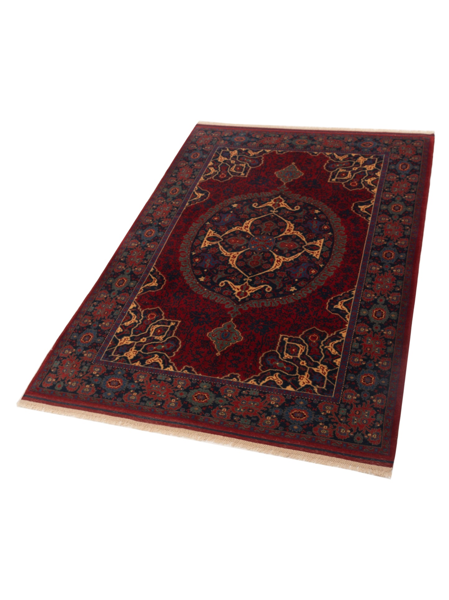 Turkish Shirwan 129708 Red Navy 6.5x8.10 Hand Knotted Rug
