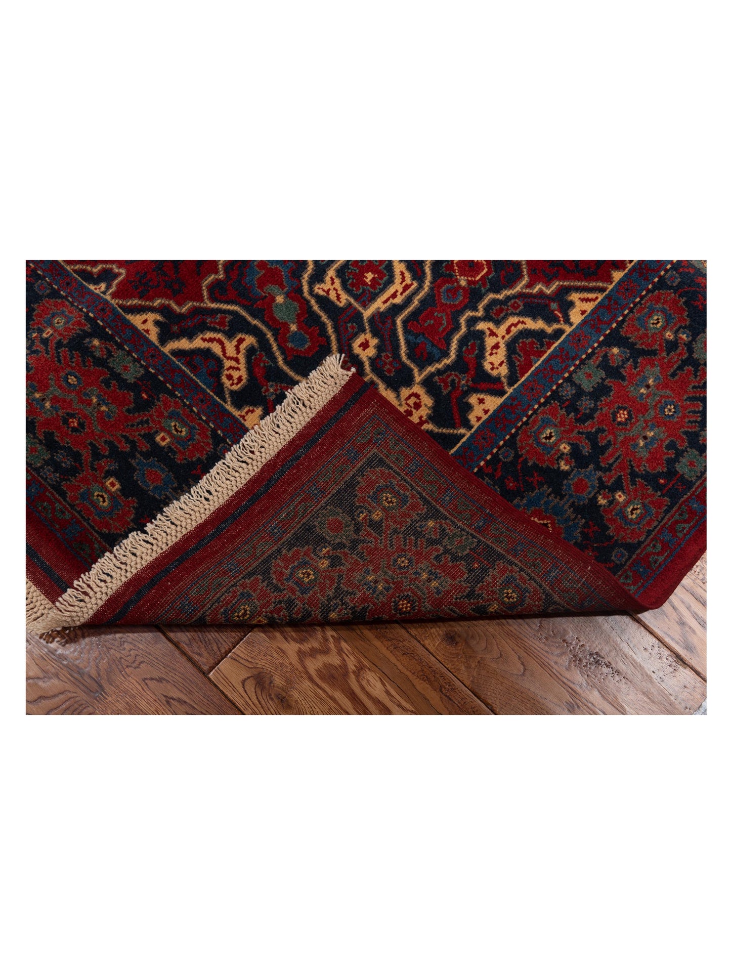 Turkish Shirwan 129708 Red Navy 6.5x8.10 Hand Knotted Rug