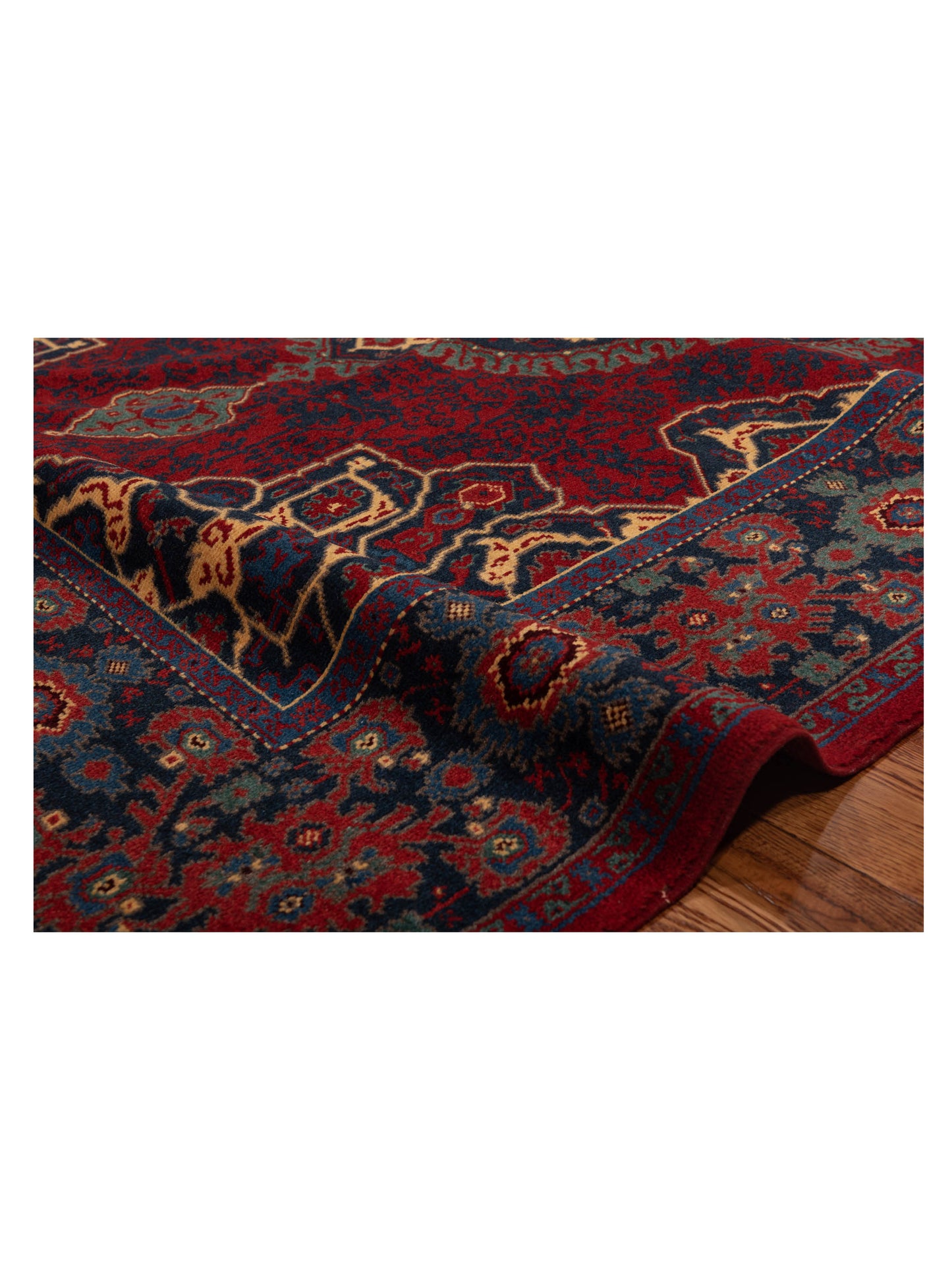 Turkish Shirwan 129708 Red Navy 6.5x8.10 Hand Knotted Rug