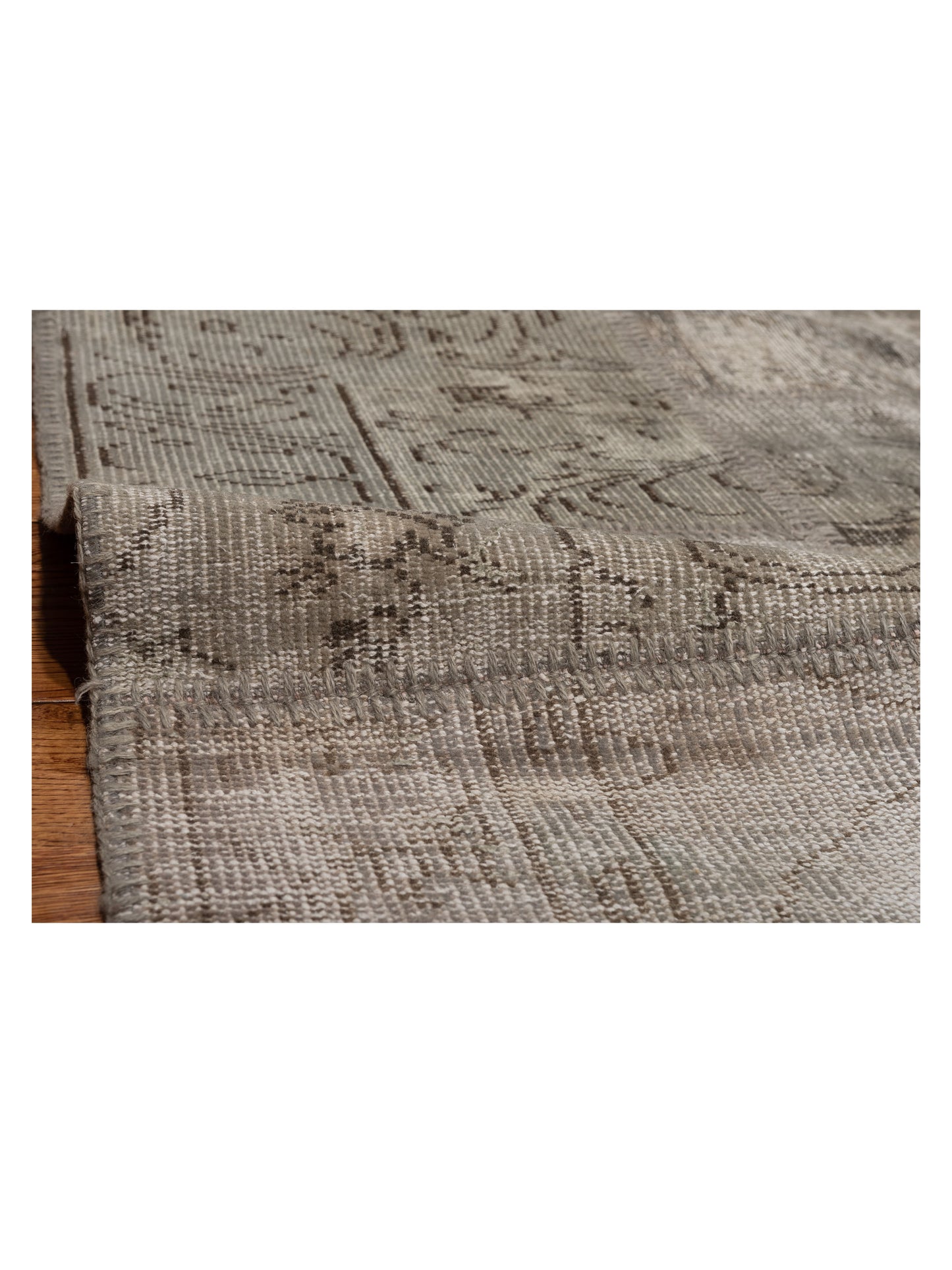 Turkish Vestige Patchwork 129755 Gray 8.1x10 Hand Knotted Rug