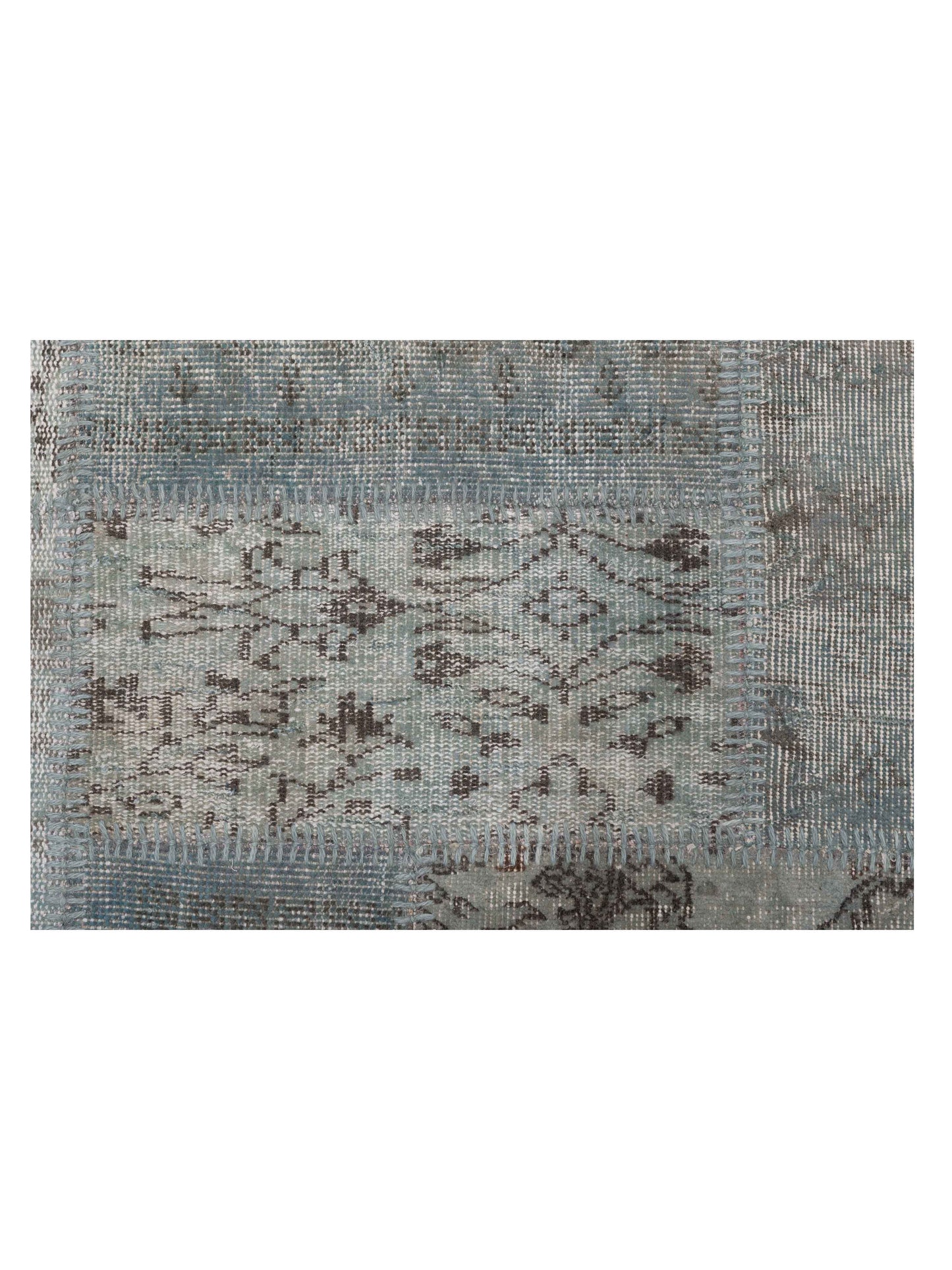 Turkish Vestige Patchwork 129770 Light Blue 9.1x12 Hand Knotted Rug
